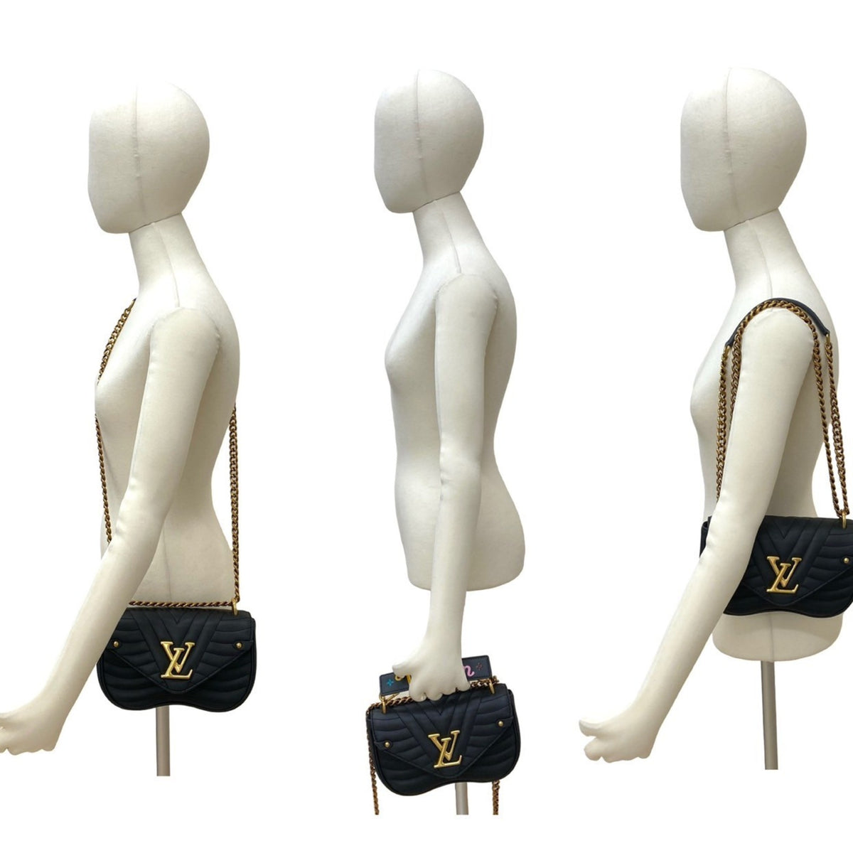 Louis Vuitton Black Leather Handbag Shoulder Bag (Pre-Owned)