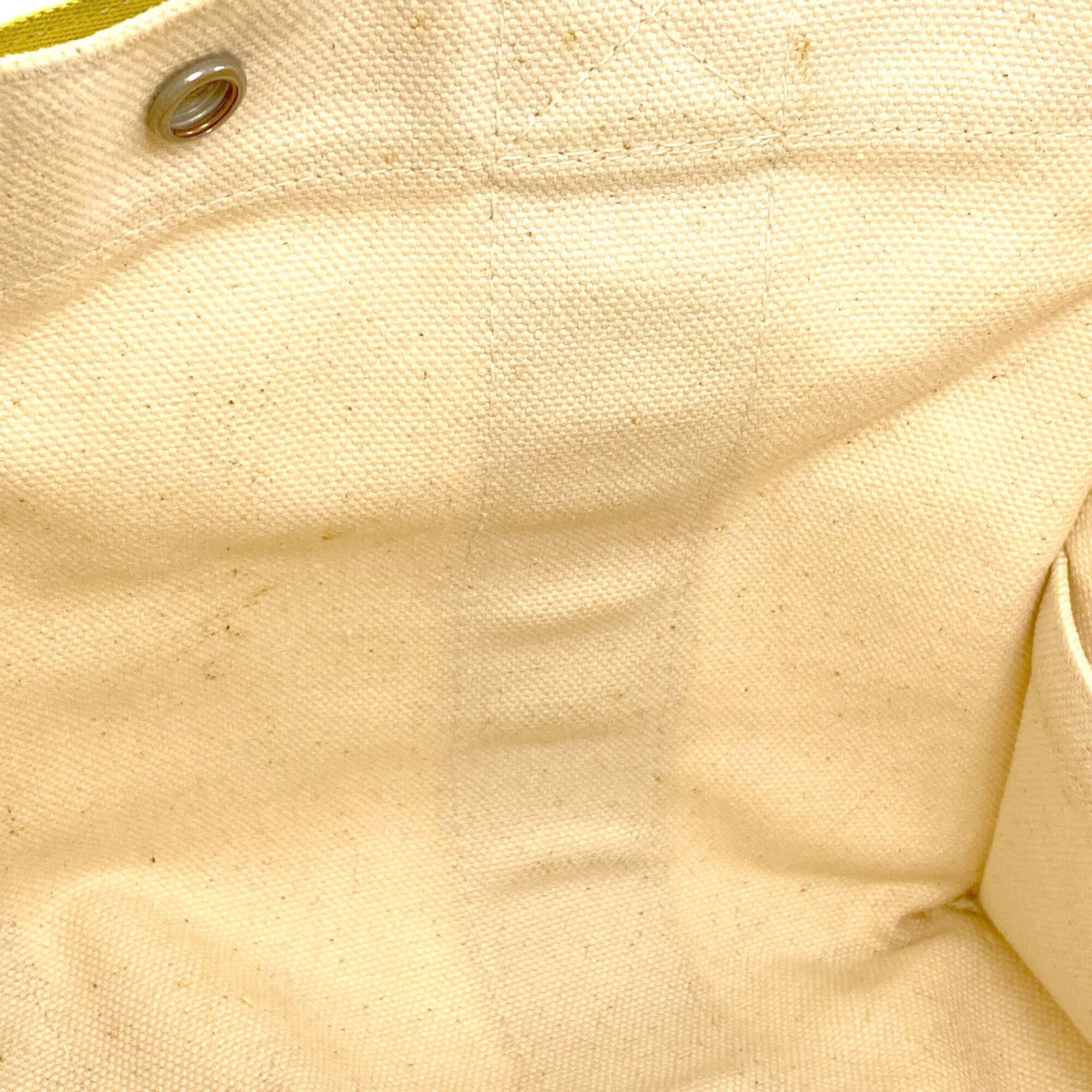 Hermes Yellow Canvas Handbag (Pre-Owned)