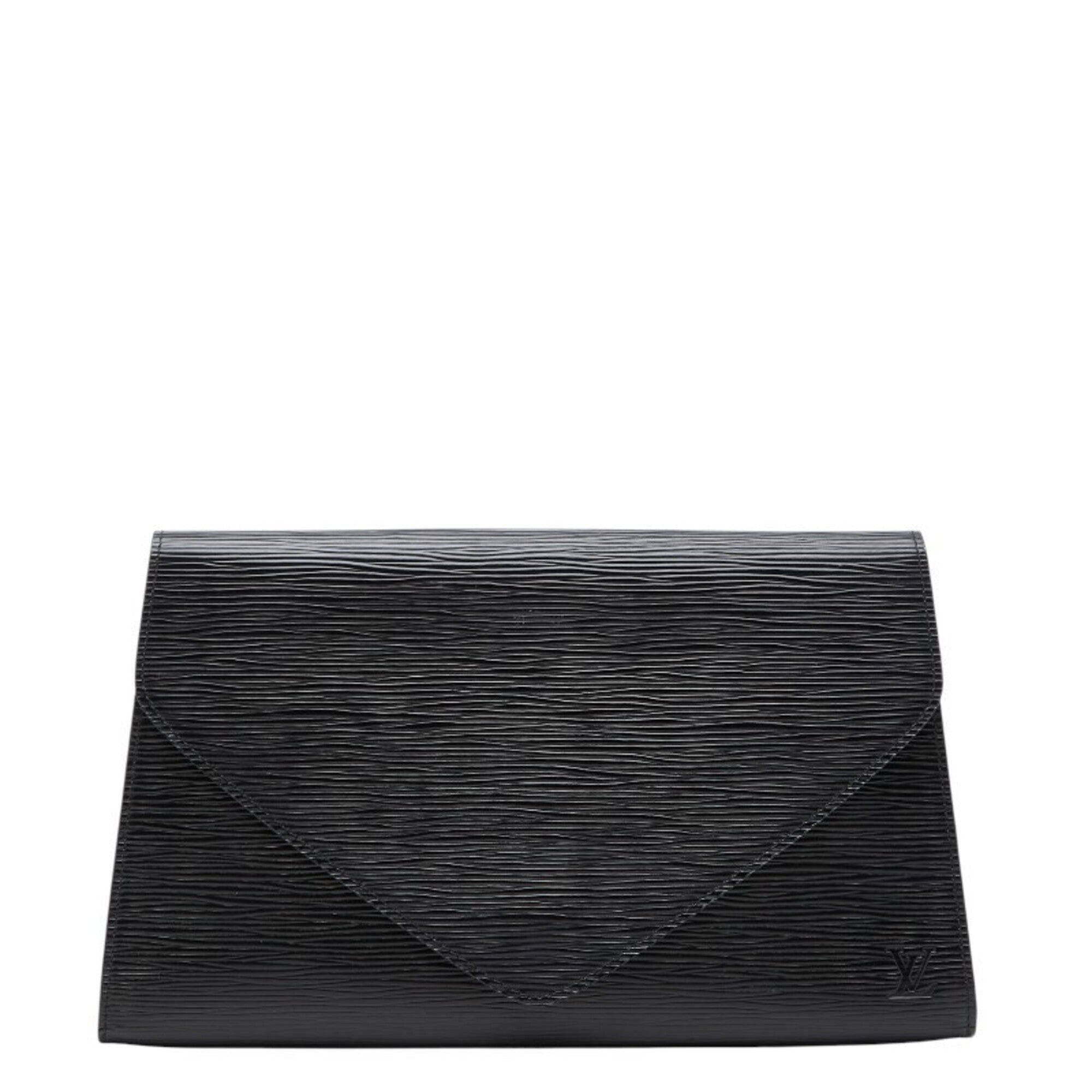 Louis Vuitton Black Noir Leather Clutch Bag (Pre-Owned)