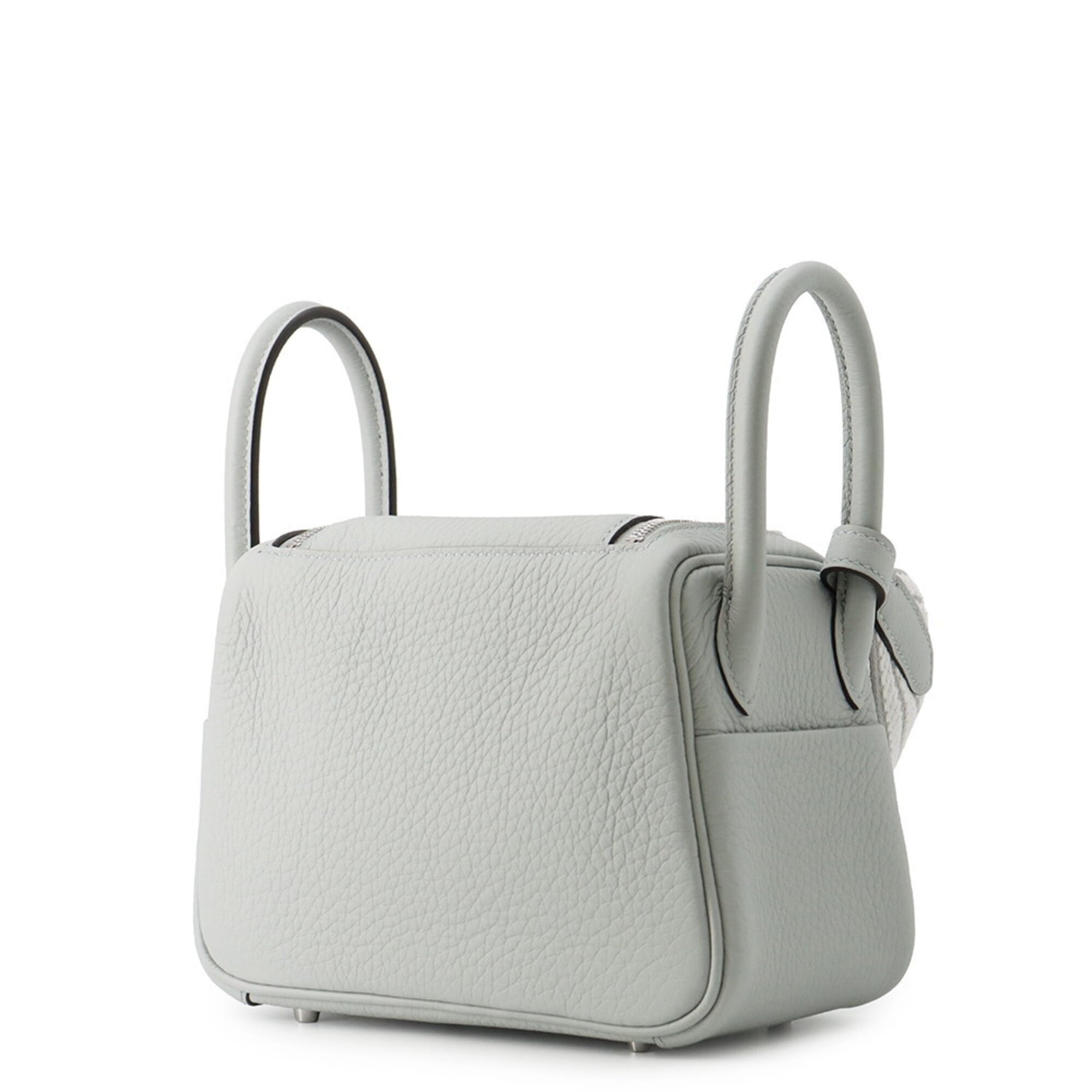 Hermes Gray Taurillon Clemence Leather Handbag (Pre-Owned)