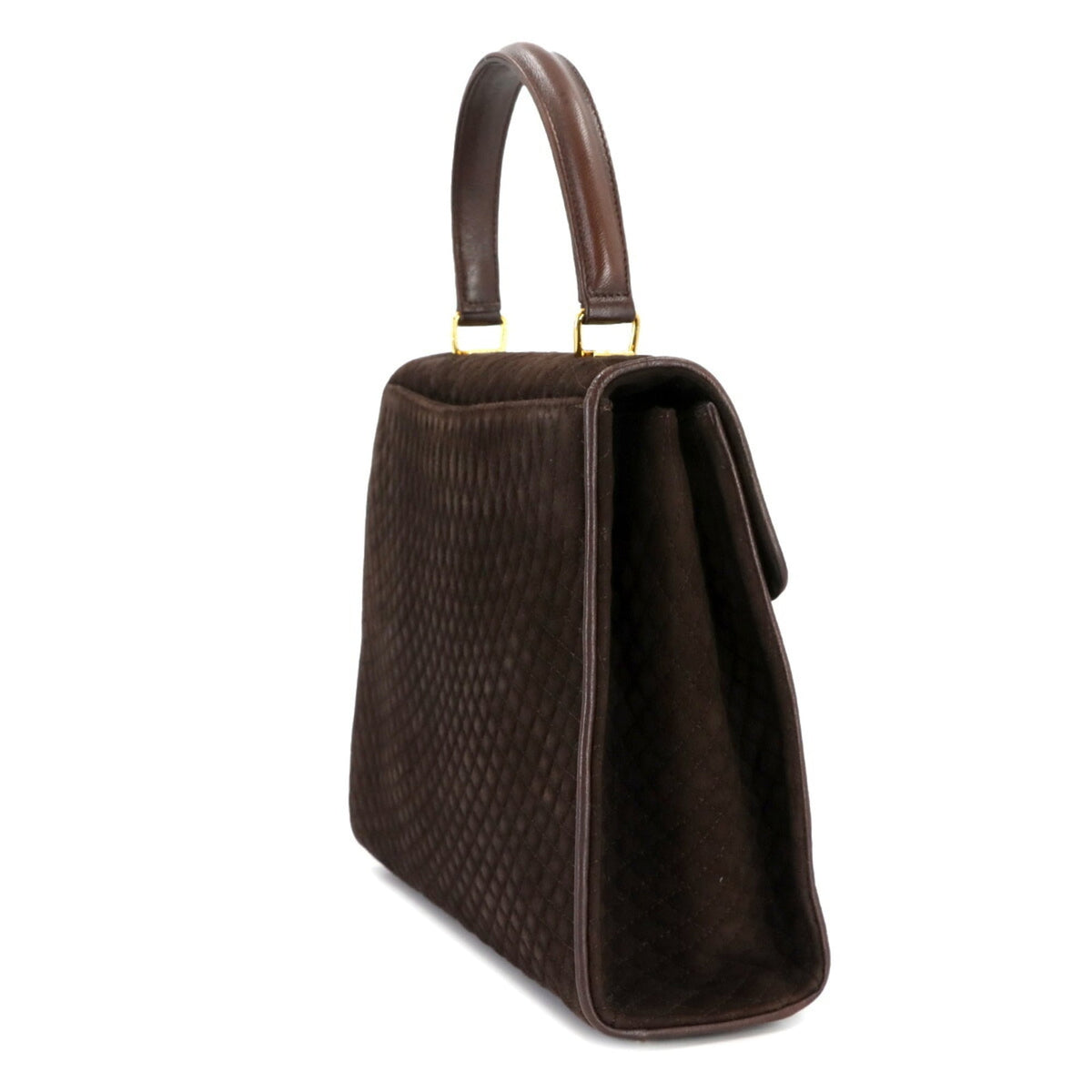 Bally Brown Suede Leather Handbag Shoulder Bag (Pre-Owned)