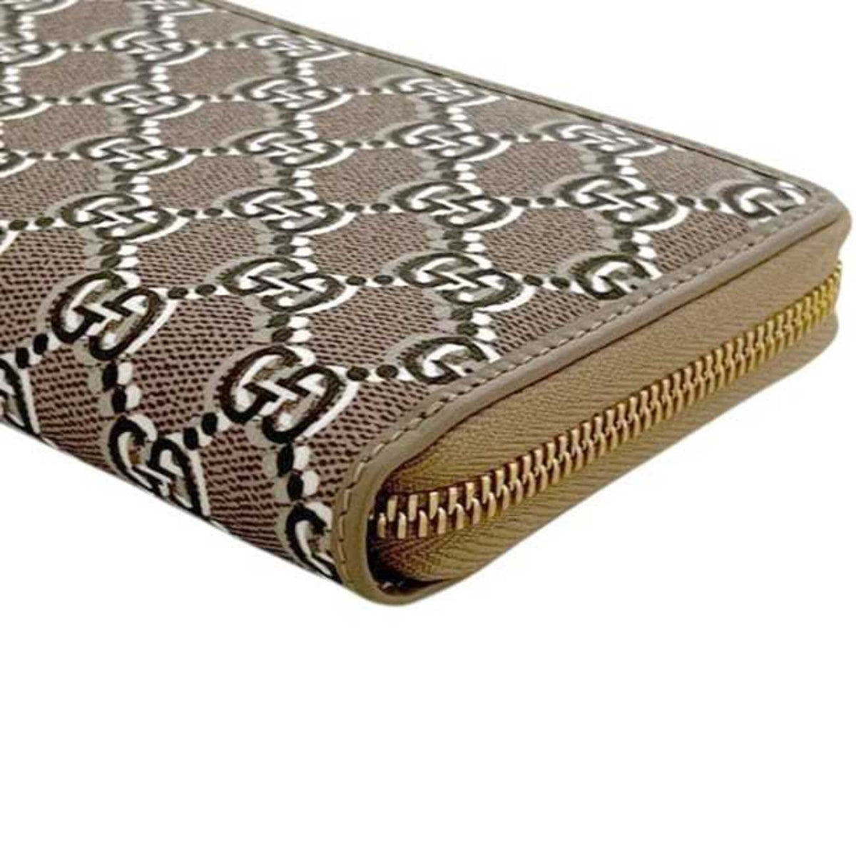 Gucci Beige Pvc Leather Long Wallet (Bi-Fold) (Pre-Owned)