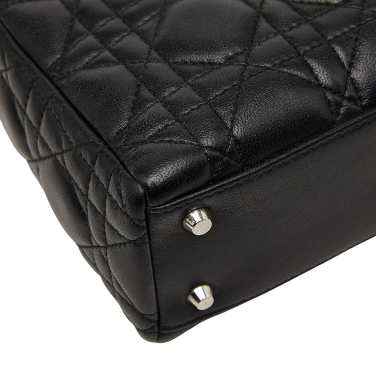 Christian Dior Black Leather Handbag Shoulder Bag (Pre-Owned)