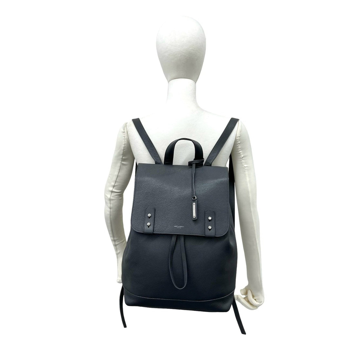 Yves Saint Laurent Gray Leather Backpack (Pre-Owned)