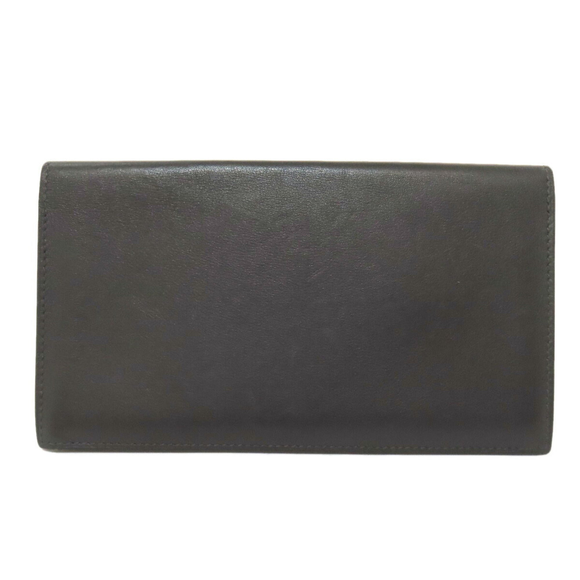 Hermes Silk'in Gray Leather Bill Wallet (Bi-Fold) (Pre-Owned)