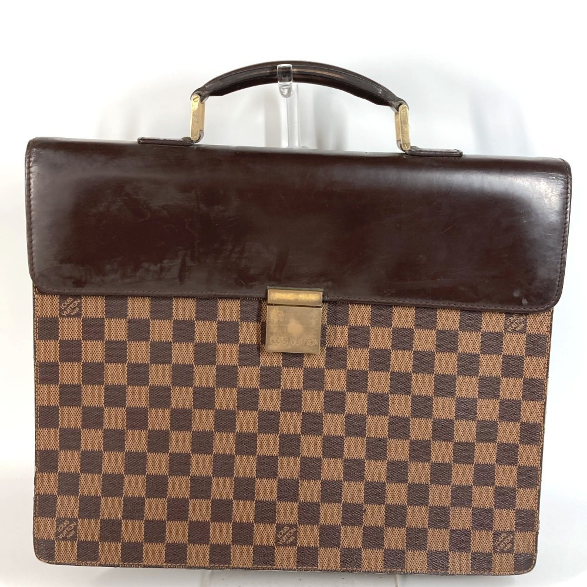 Louis Vuitton Brown Ebene Damier Canvas Briefcase Handbag (Pre-Owned)