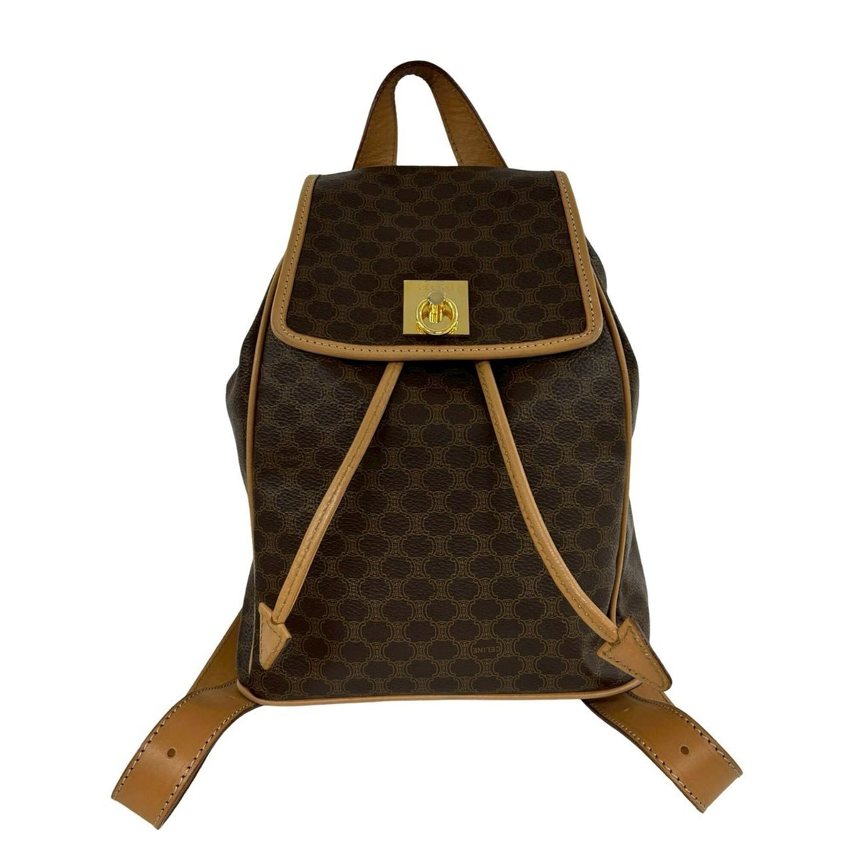 Celine Brown Leather Pvc Backpack (Pre-Owned)