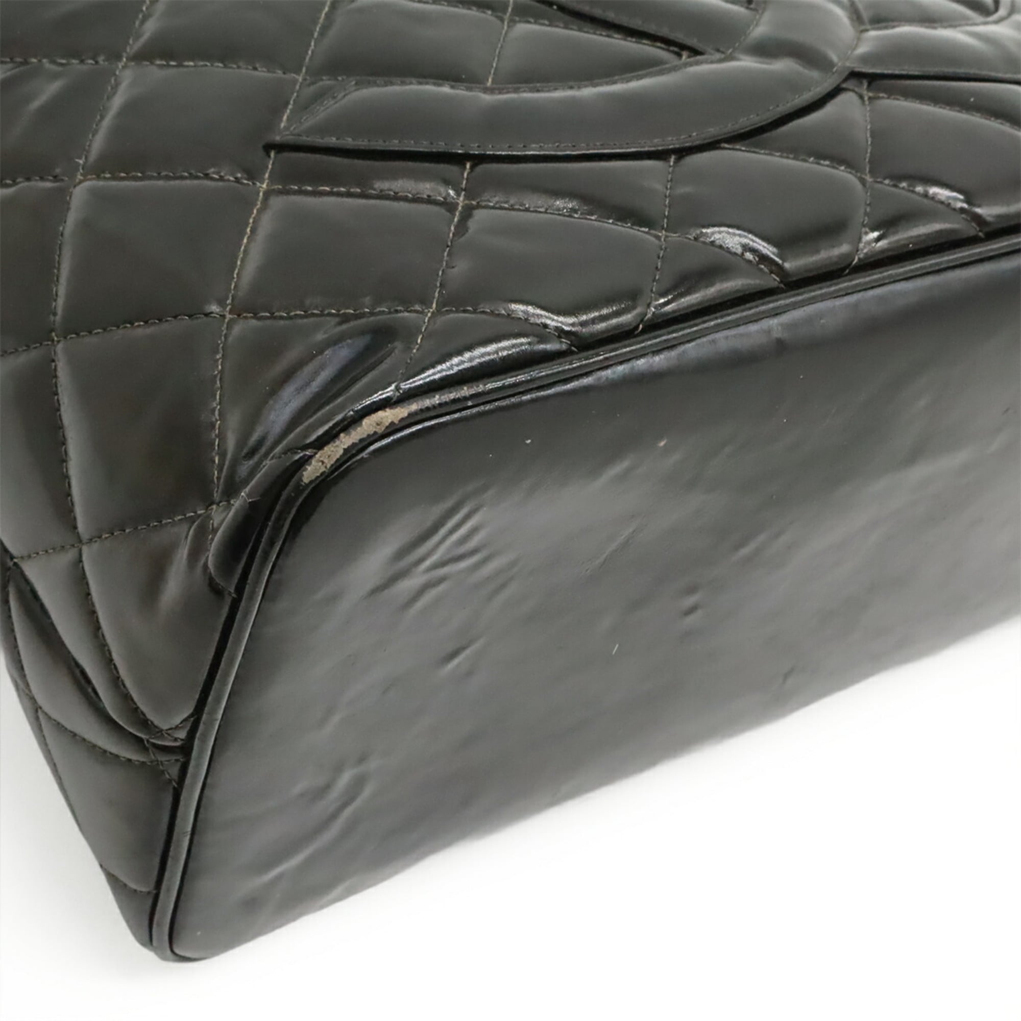 Chanel Black Patent Leather Shoulder Bag Tote Bag (Pre-Owned)