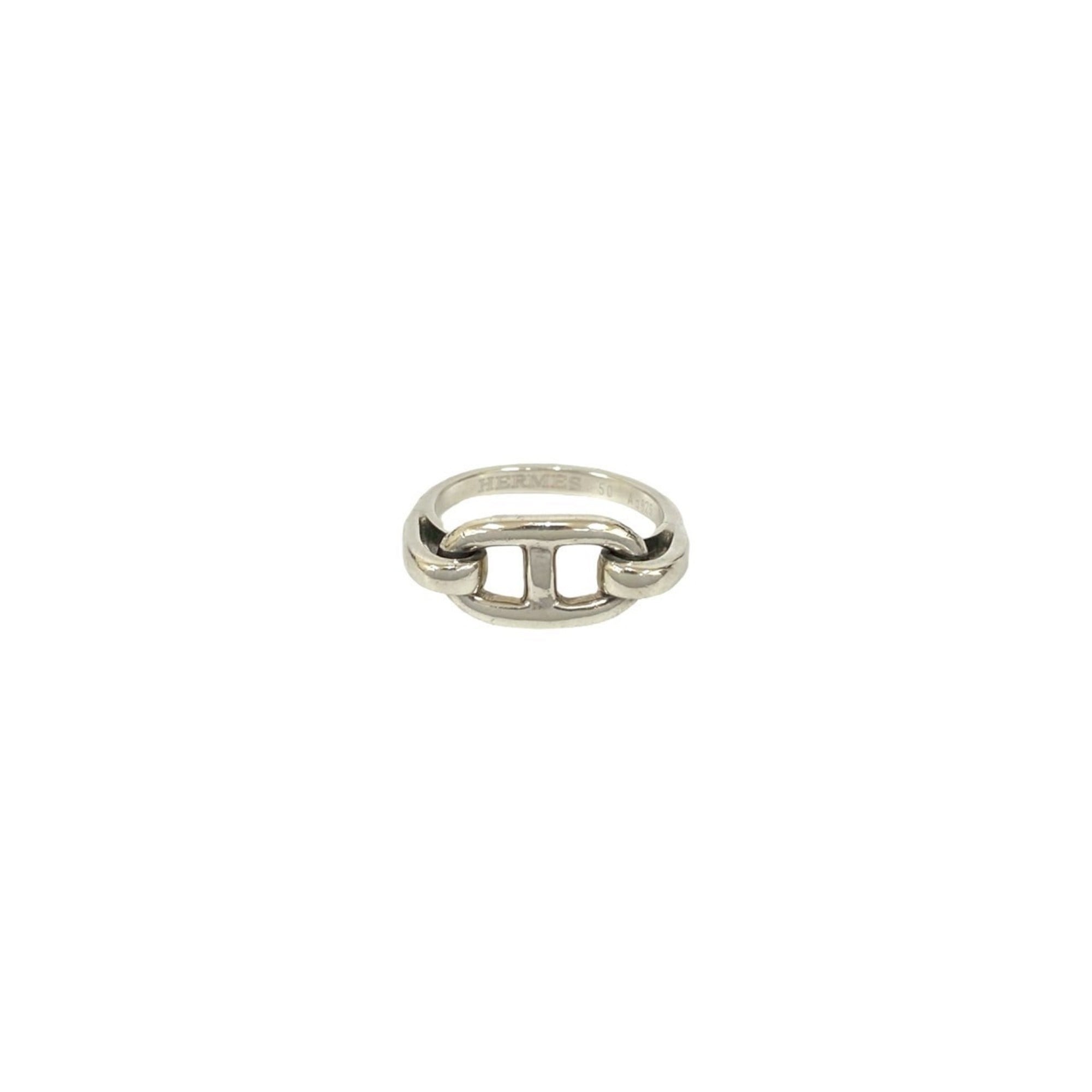 Hermes Silver Silver 925 Band Ring (Pre-Owned)