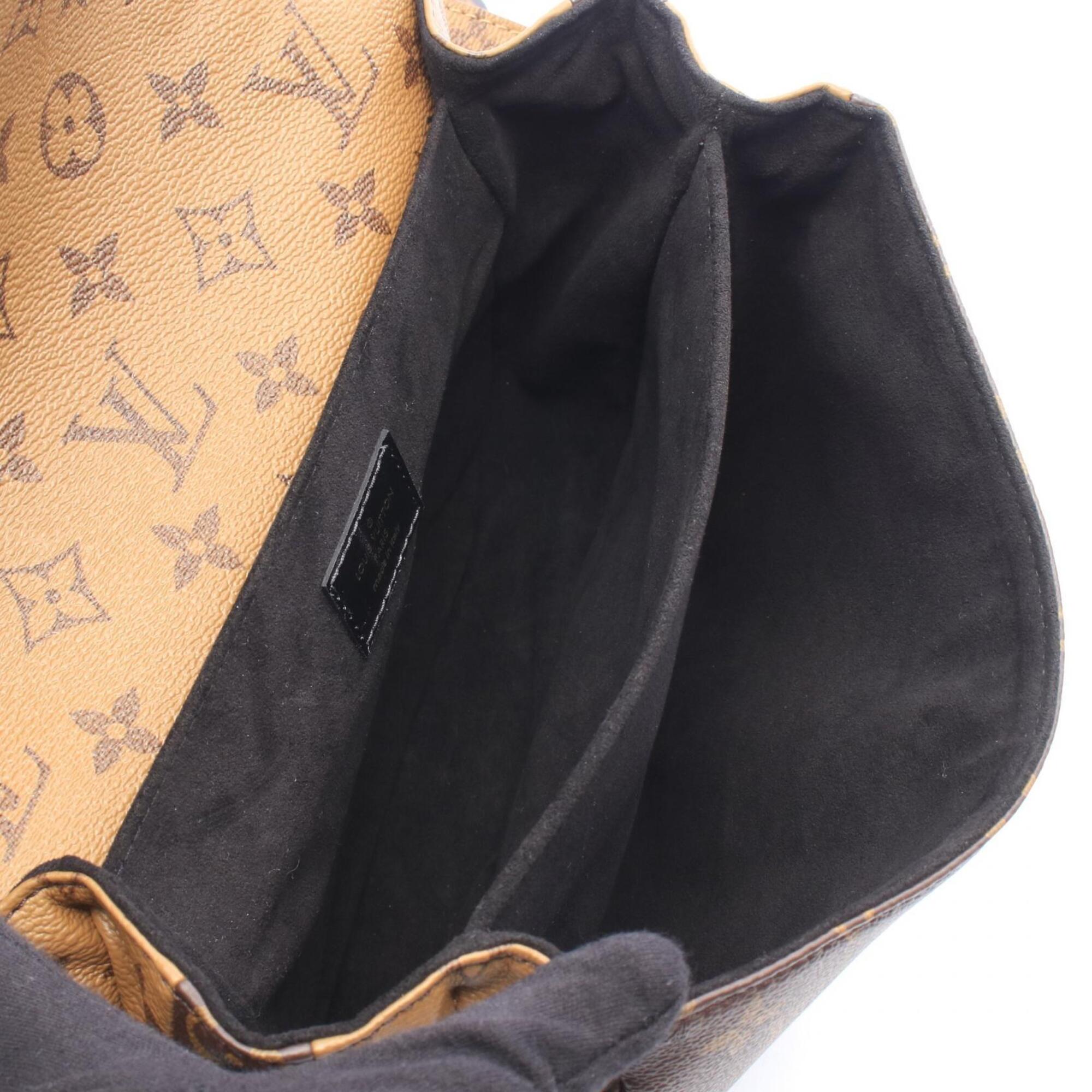 Louis Vuitton Black Brown Coated Canvas Leather Handbag Pochette (Pre-Owned)