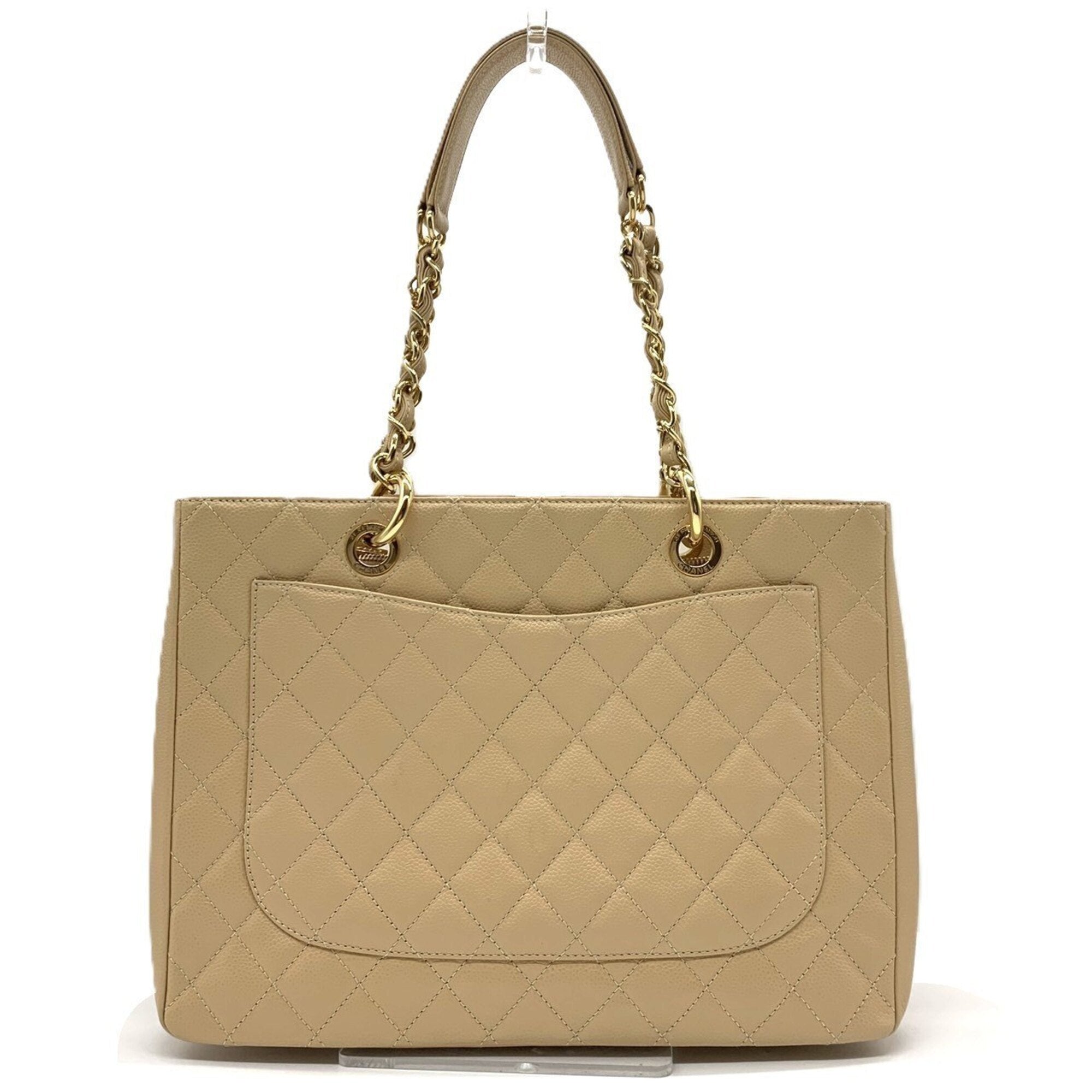 Chanel Beige Grained Calfskin Tote Bag (Pre-Owned)