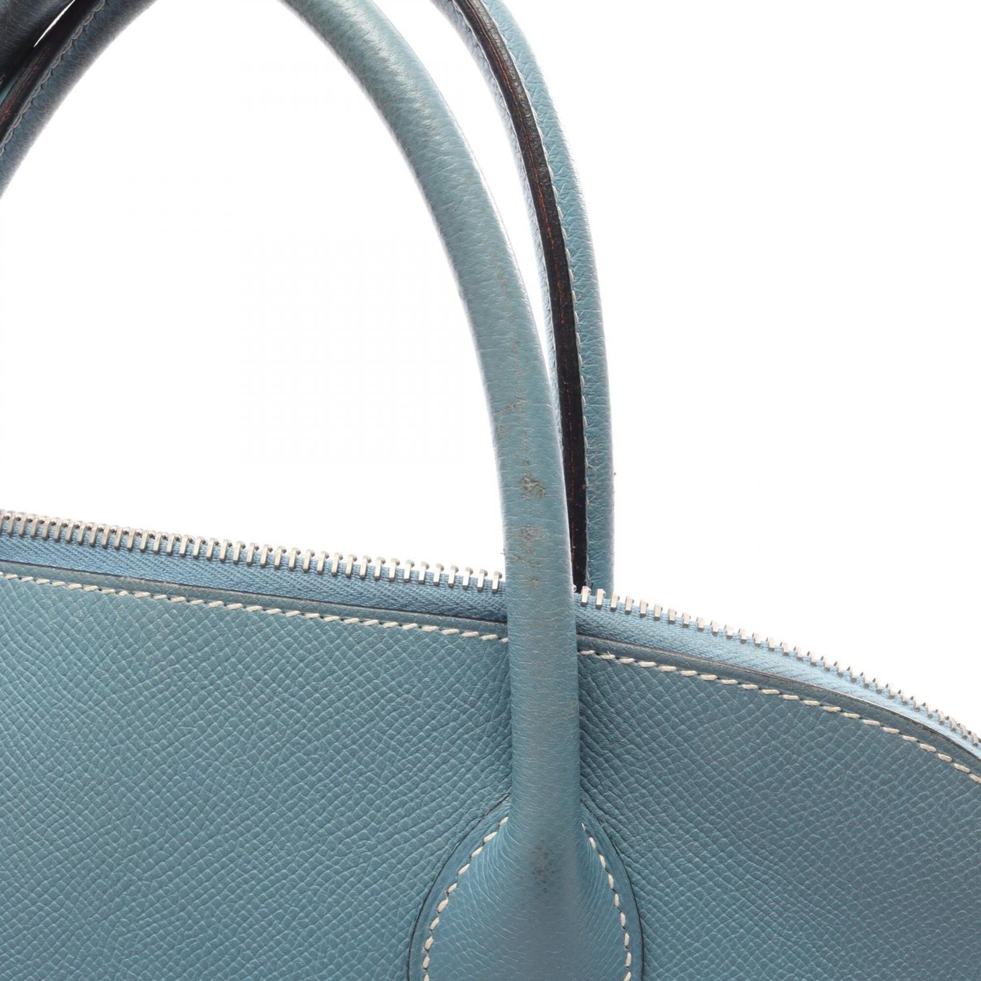 Hermes Blue Blue Jean Epsom Leather Leather Handbag (Pre-Owned)