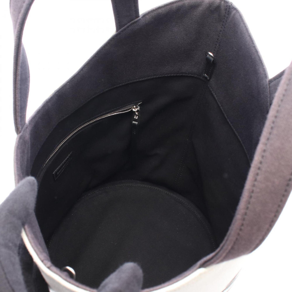 Balenciaga Black Ivory Canvas Handbag Tote Bag (Pre-Owned)