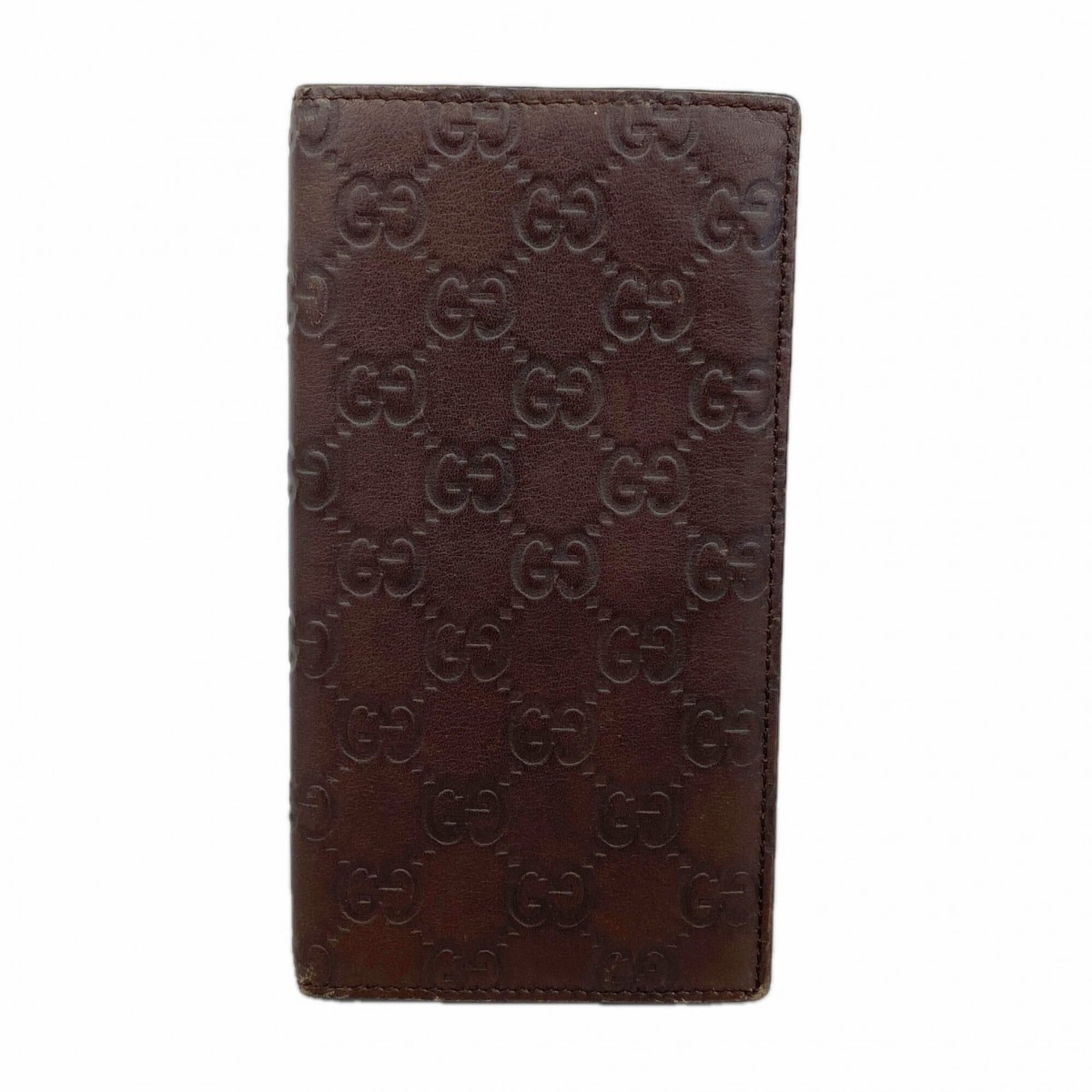 Gucci Brown Leather Long Bill Wallet (Bi-Fold) (Pre-Owned)