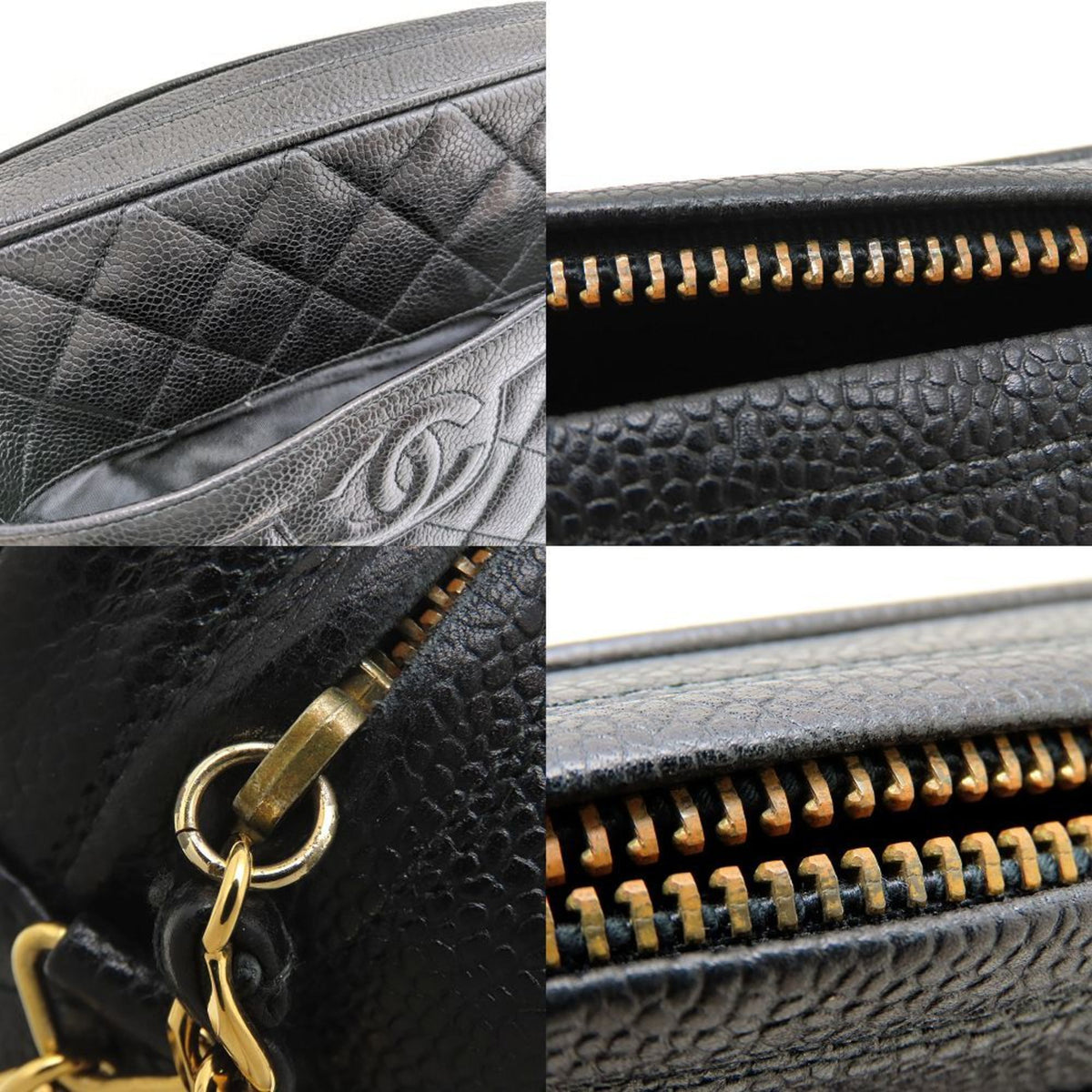 Chanel Black Grained Calfskin Shoulder Bag (Pre-Owned)