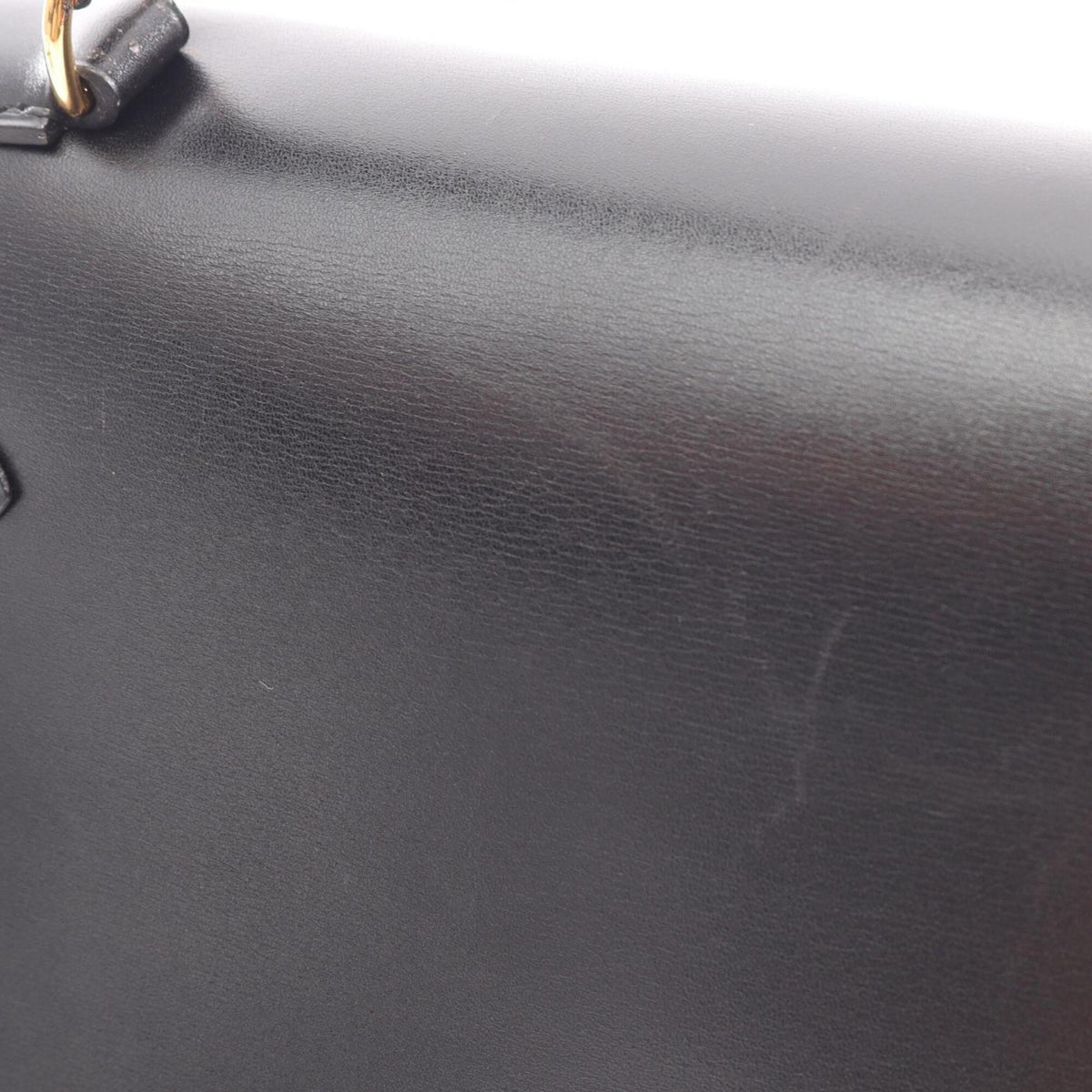 Hermes Black Box Calf Leather Leather Handbag (Pre-Owned)