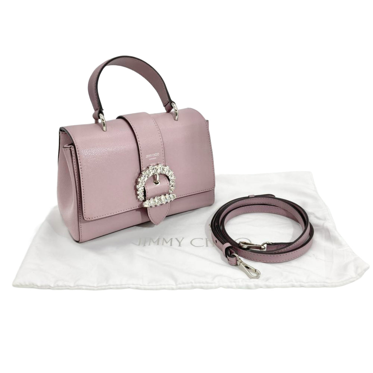 Jimmy Choo Purple Leather Handbag Shoulder Bag (Pre-Owned)