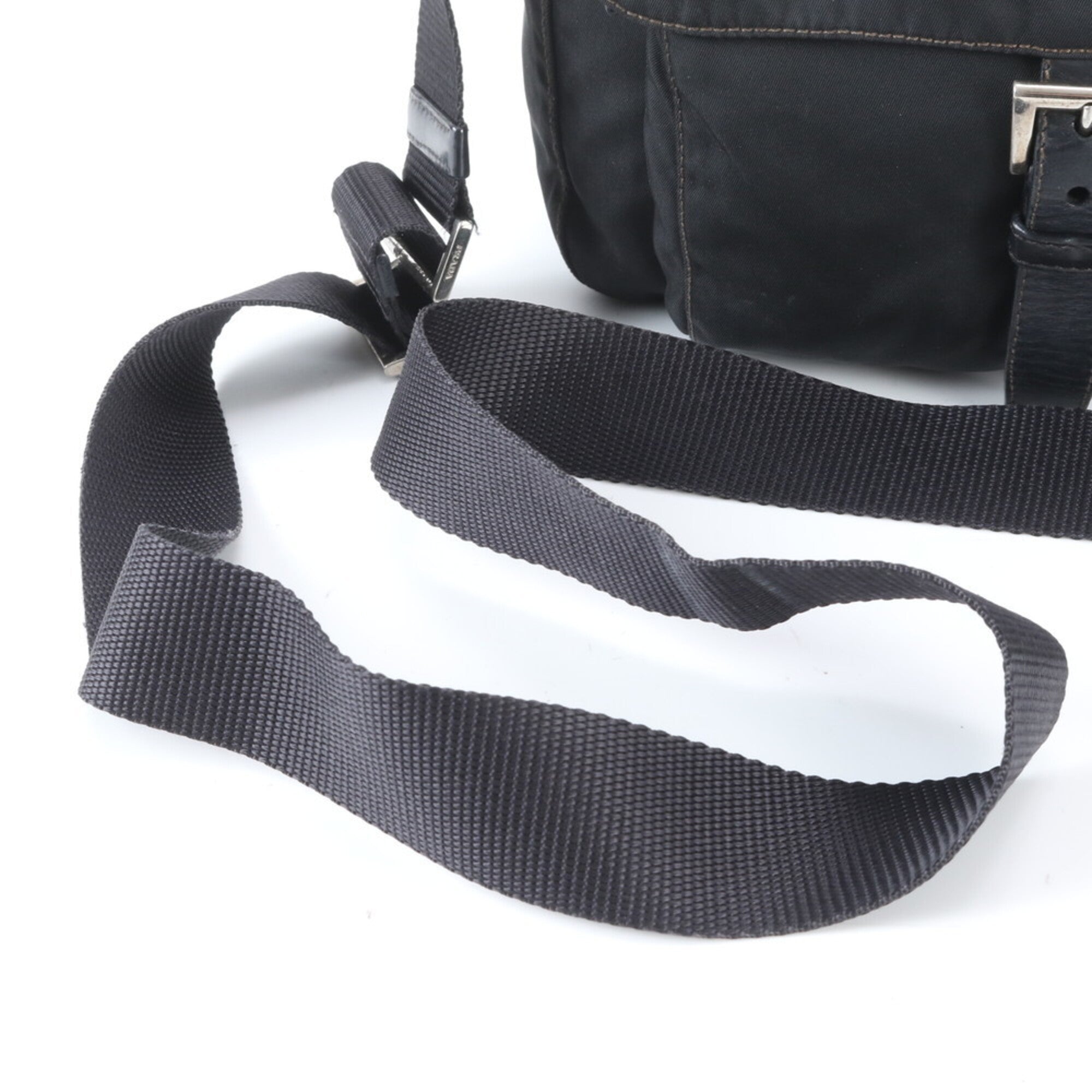 Prada Black Nylon Leather Shoulder Bag (Pre-Owned)