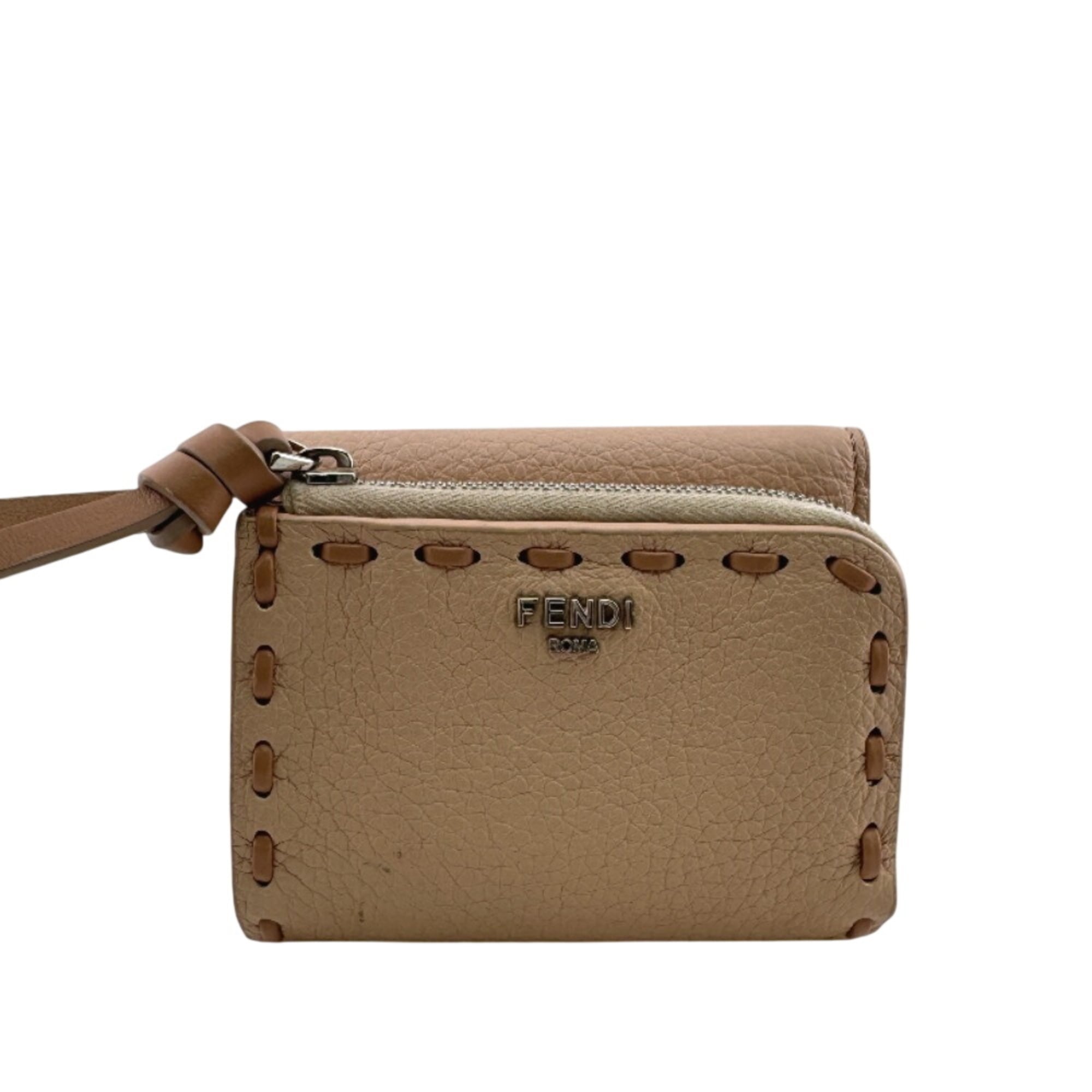 Fendi Pink Leather Wallet (Tri-Fold) (Pre-Owned)