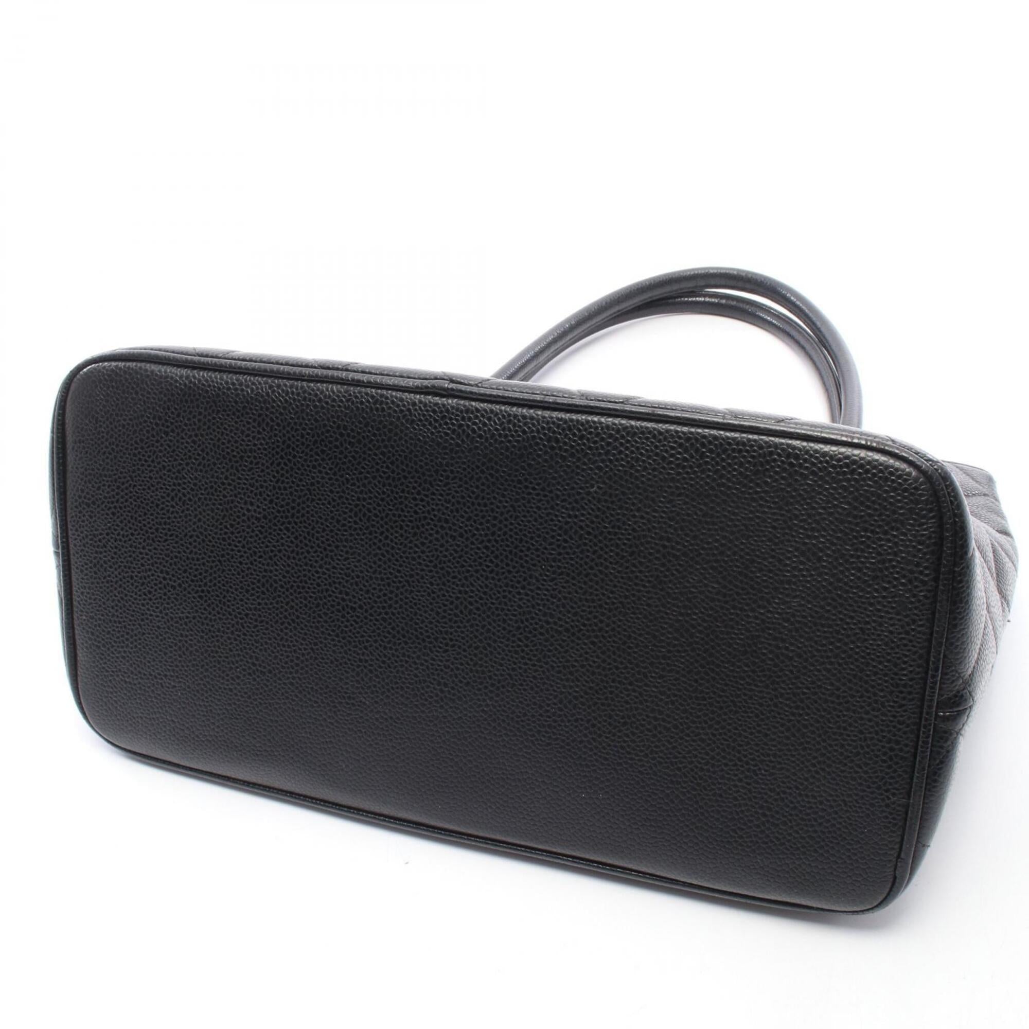 Chanel Black Grained Calfskin Handbag Tote Bag (Pre-Owned)