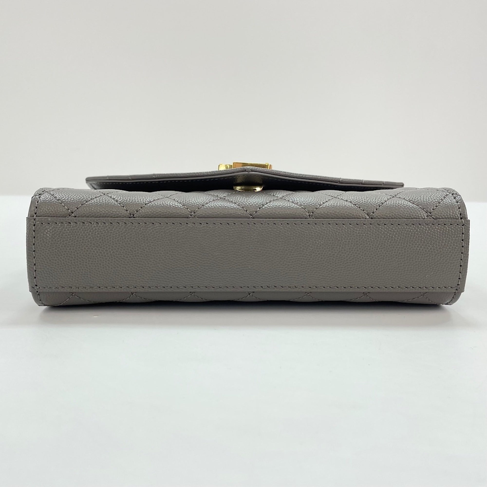 Yves Saint Laurent Gray Leather Shoulder Bag (Pre-Owned)