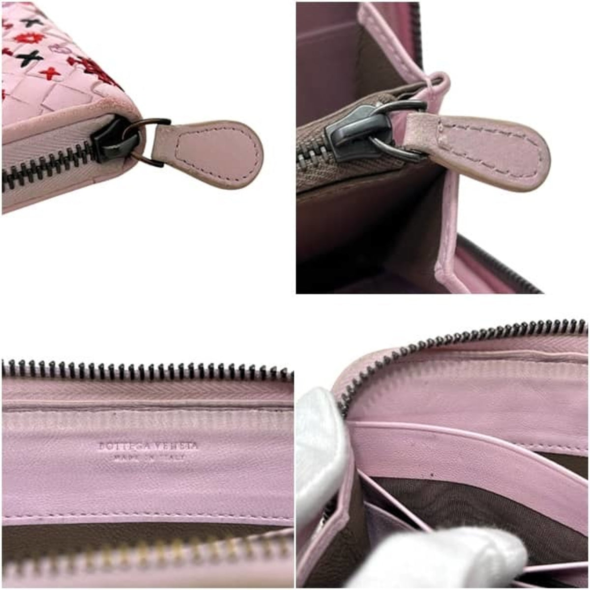 Bottega Veneta Pink Leather Long Wallet (Bi-Fold) (Pre-Owned)
