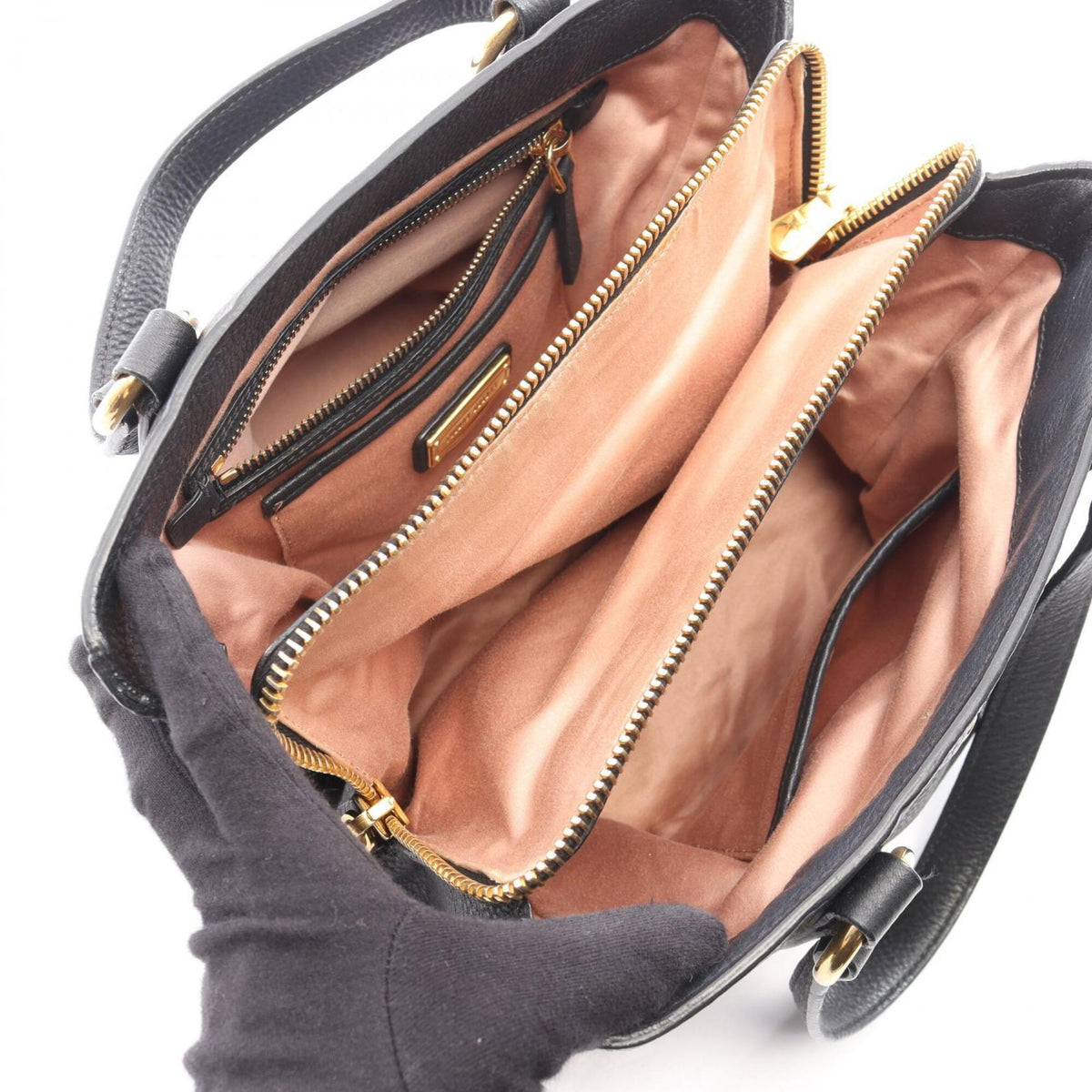 Miu Miu Black Leather Handbag Tote Bag (Pre-Owned)