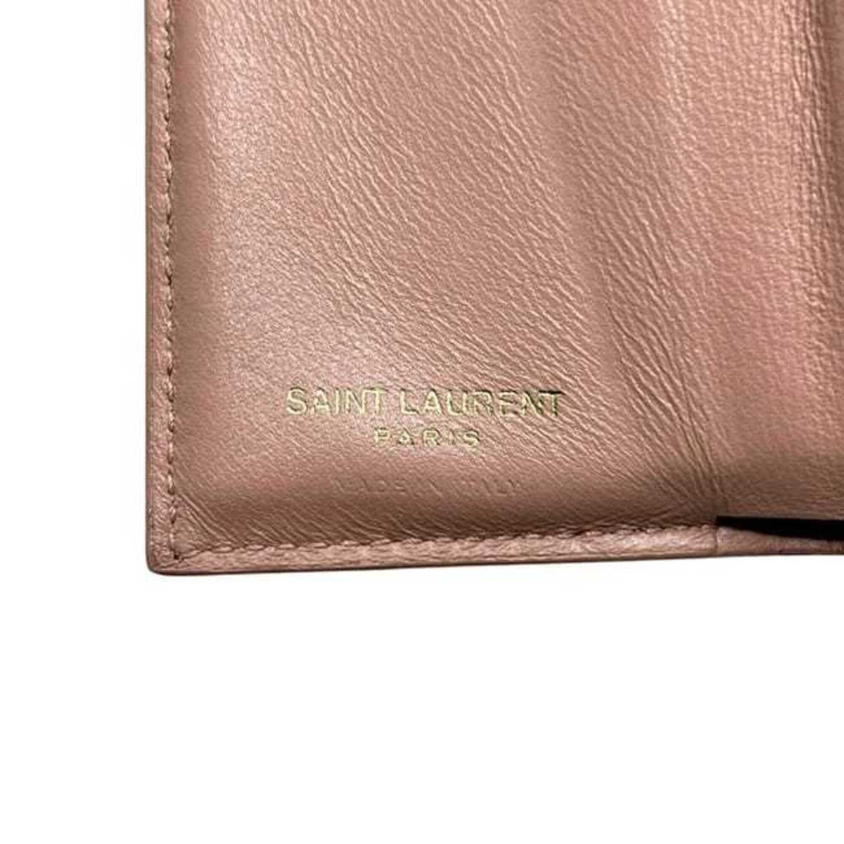 Saint Laurent Pink Leather Wallet (Tri-Fold) (Pre-Owned)