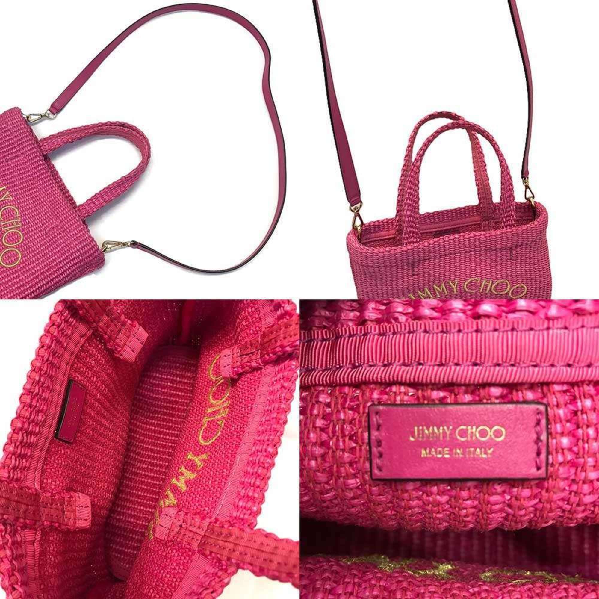 Jimmy Choo Pink Raffia Handbag (Pre-Owned)