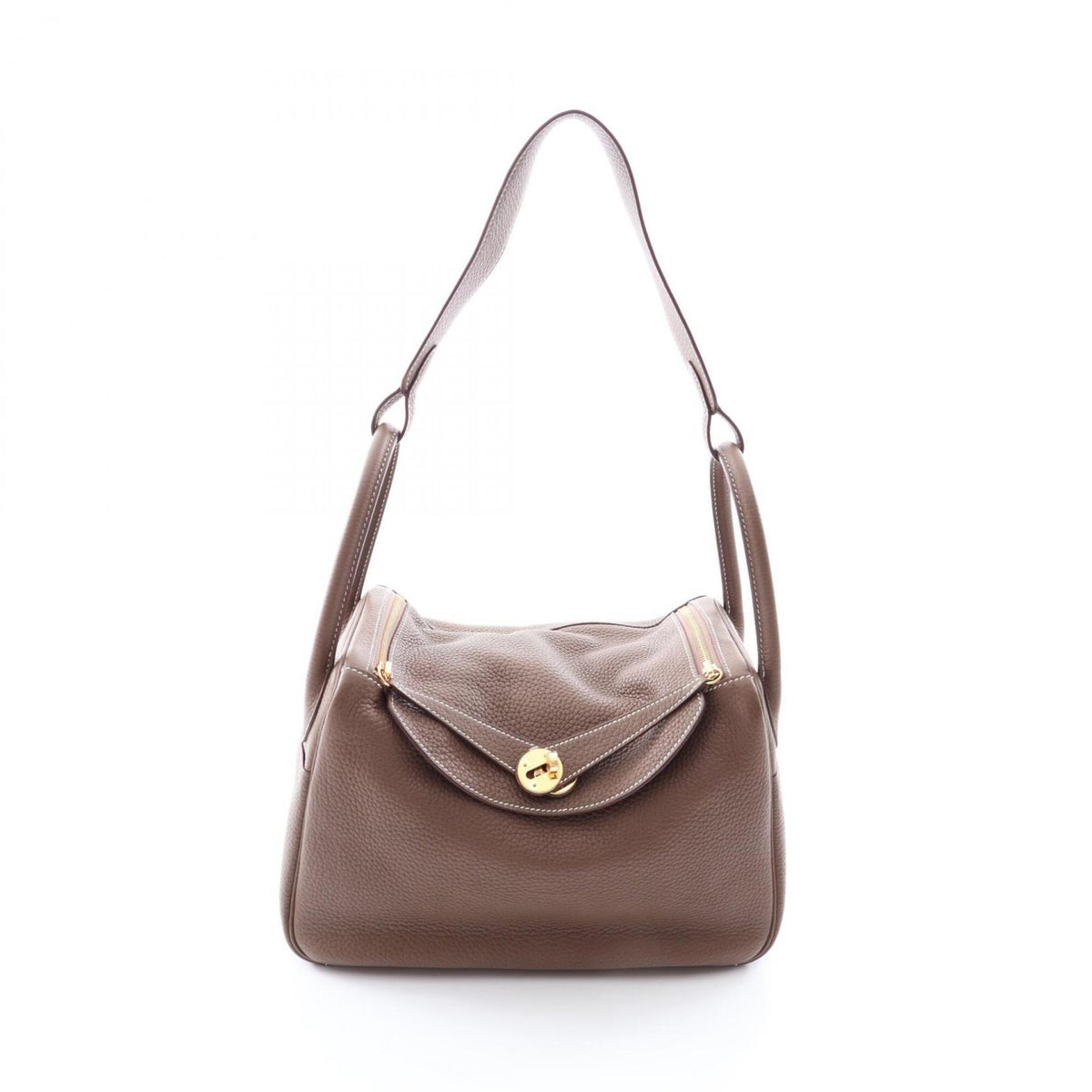 Hermes Gray Taurillon Clemence Leather Handbag Shoulder Bag (Pre-Owned)