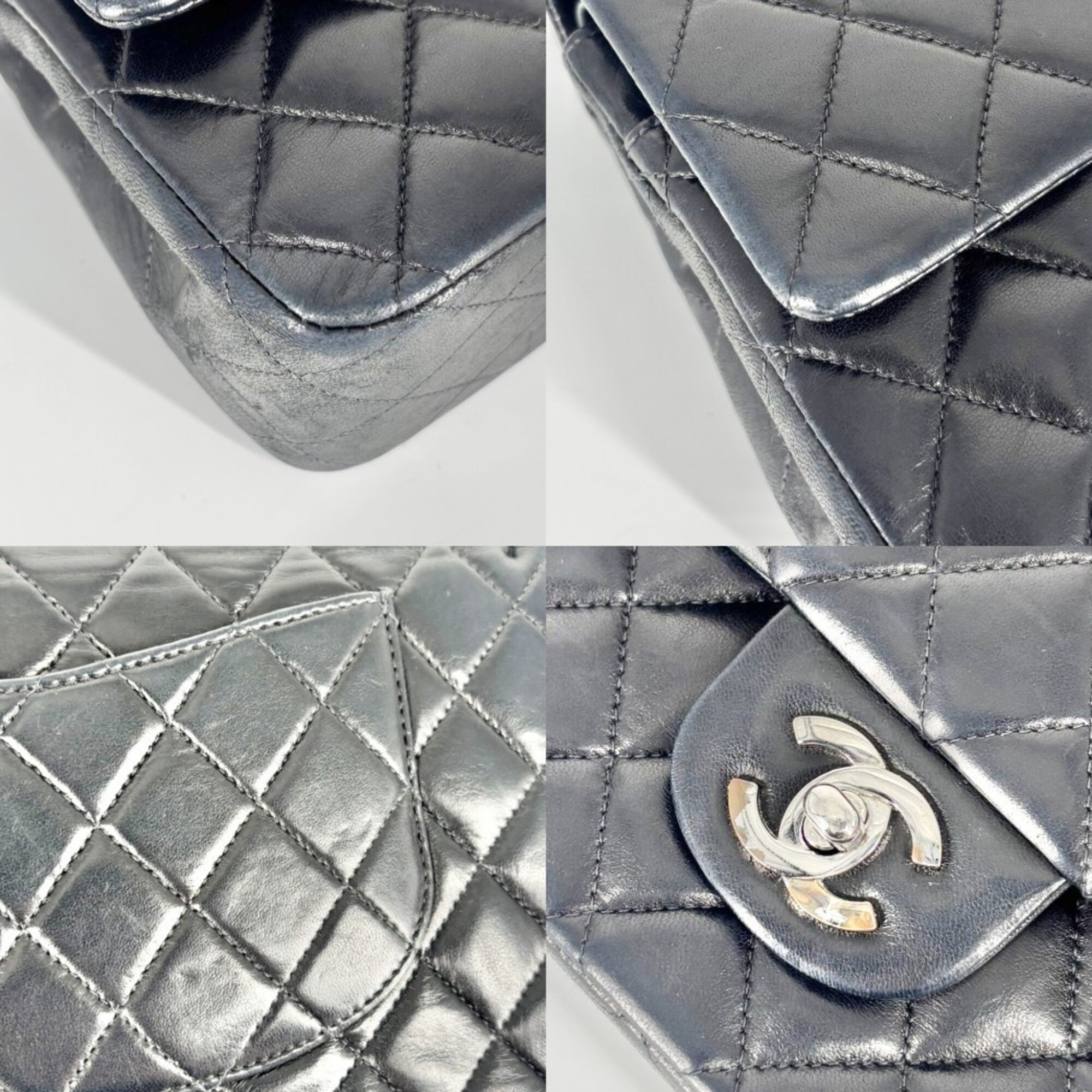 Chanel Navy Leather Shoulder Bag (Pre-Owned)