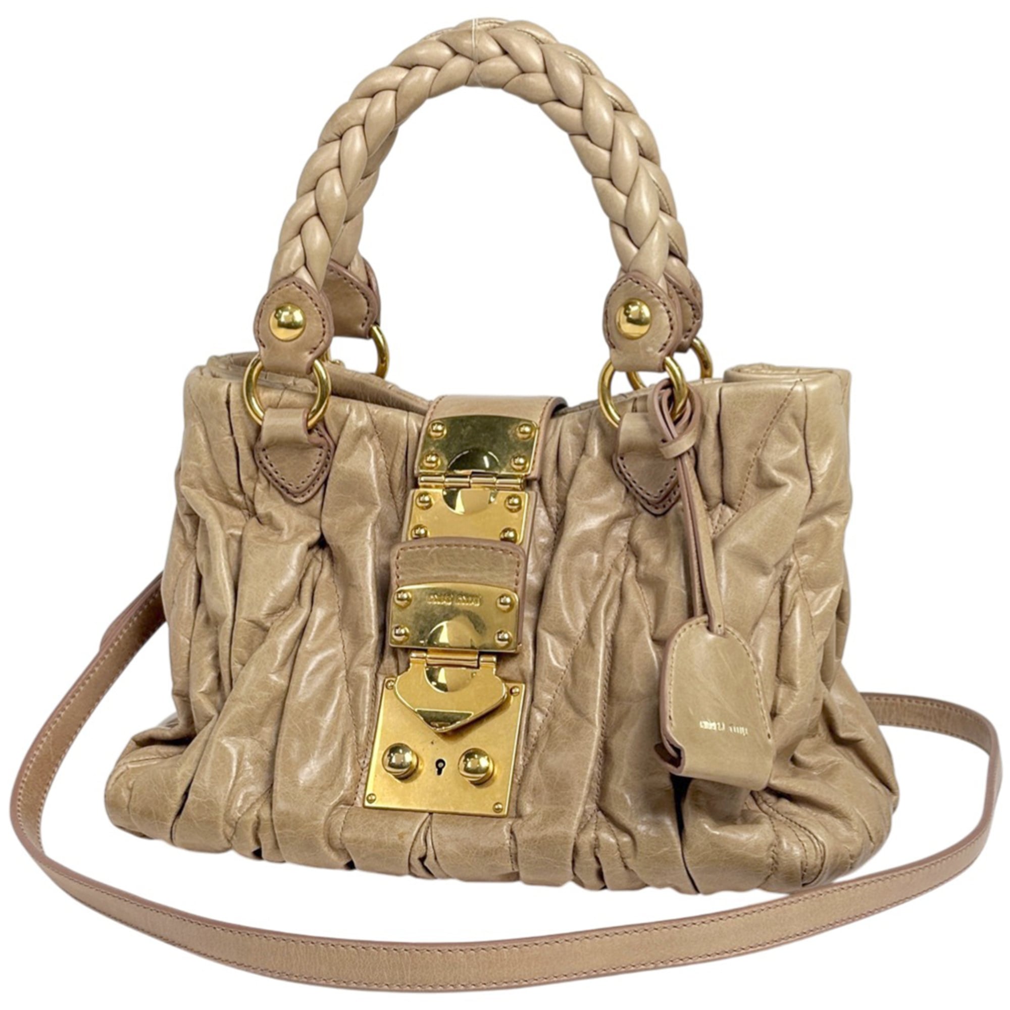 Miu Miu Beige Handbag Shoulder Bag (Pre-Owned)