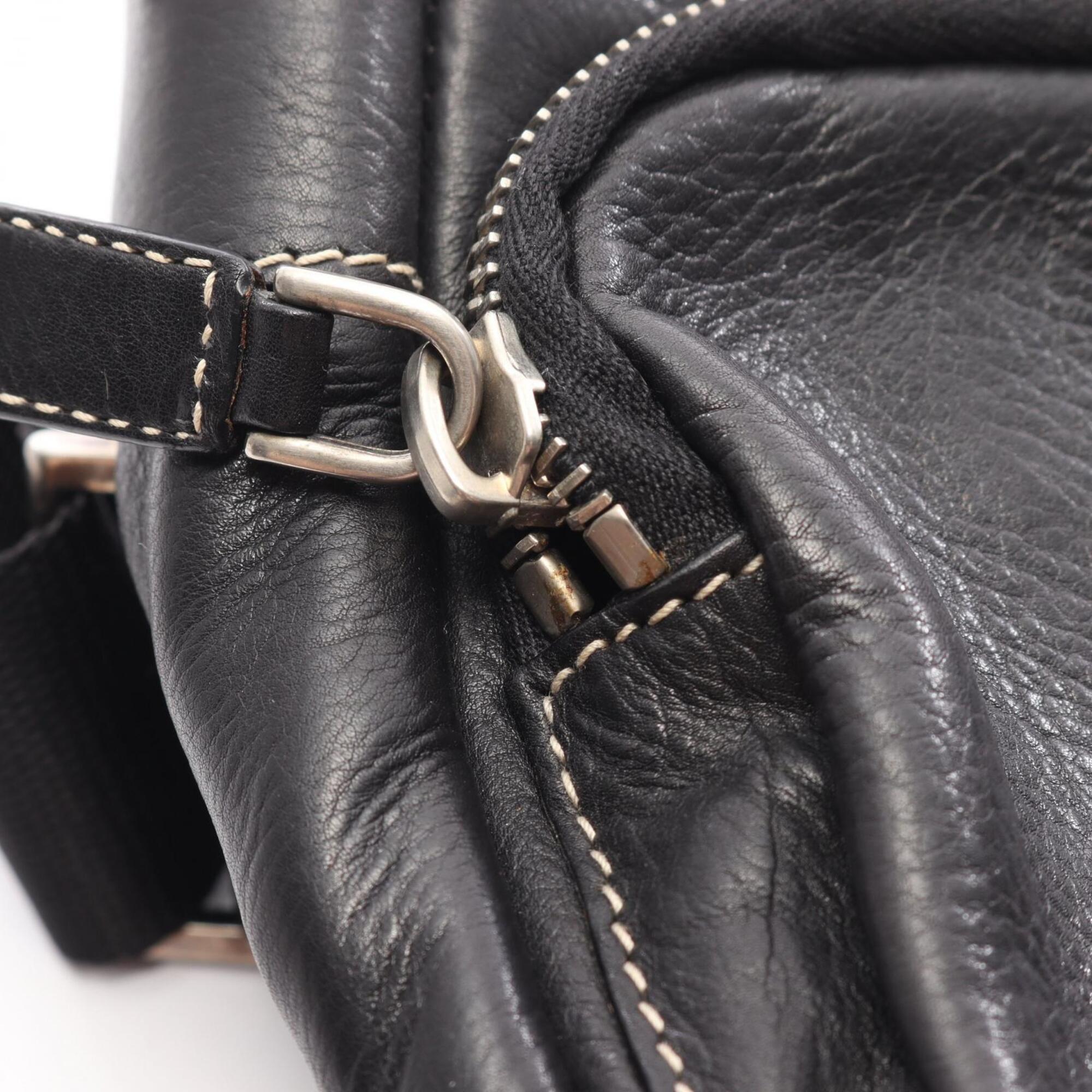 Prada Black Leather Handbag Shoulder Bag (Pre-Owned)