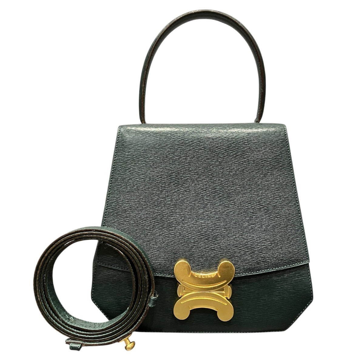 Celine Green Khaki Leather Handbag (Pre-Owned)