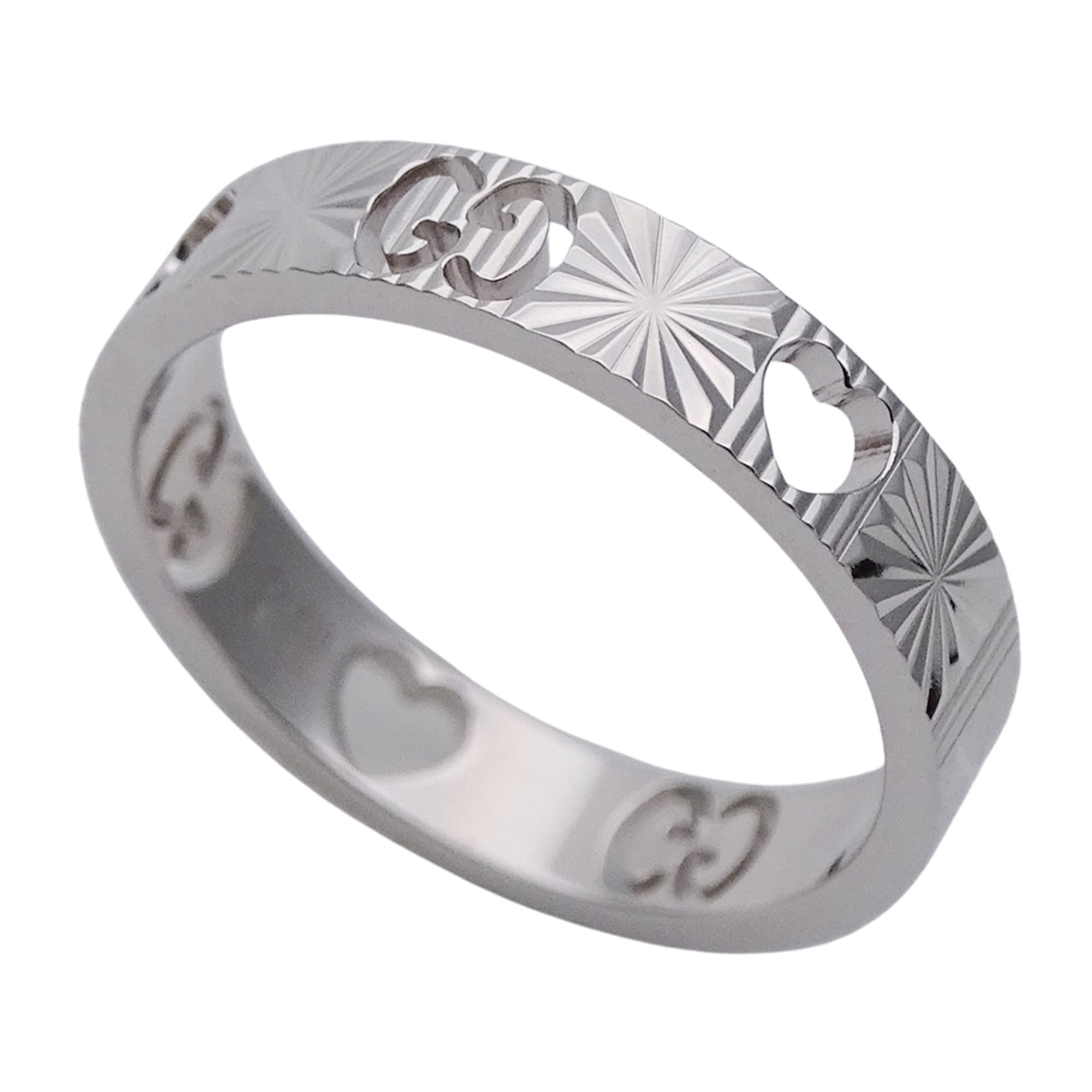 Gucci Icon White Gold White Gold (18K) Band Ring (Pre-Owned)