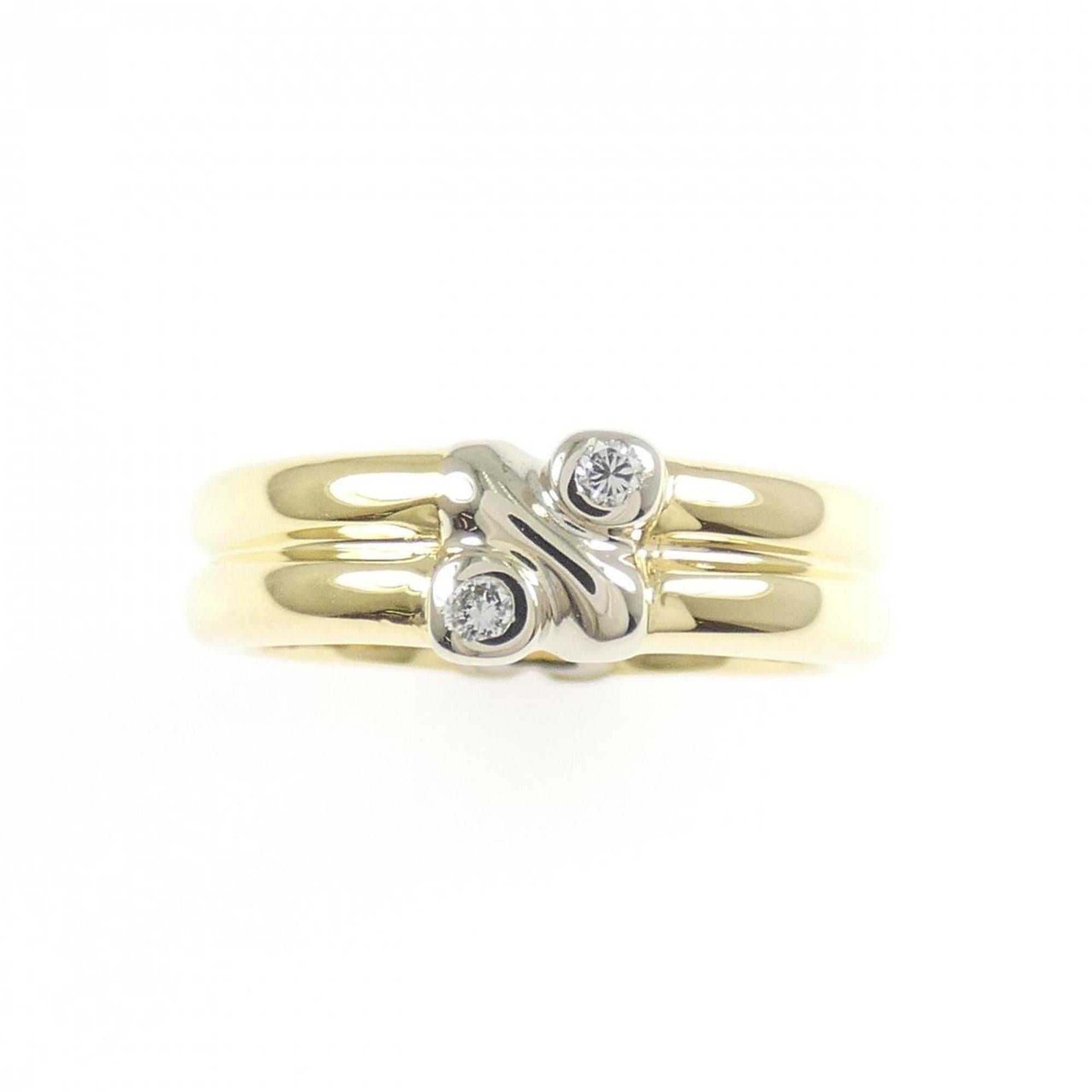 Tiffany White Gold Yellow Gold Yellow Gold (18K) White Gold (18K) Band Ring (Pre-Owned)