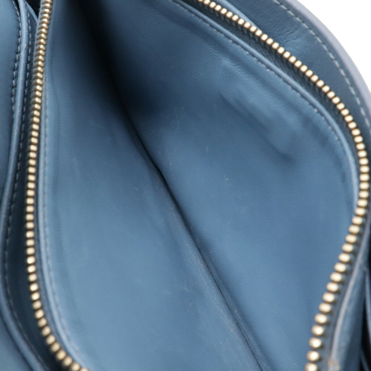 Prada Saffiano Blue Light Blue Saffiano Leather Chain/Shoulder Wallet (Pre-Owned)
