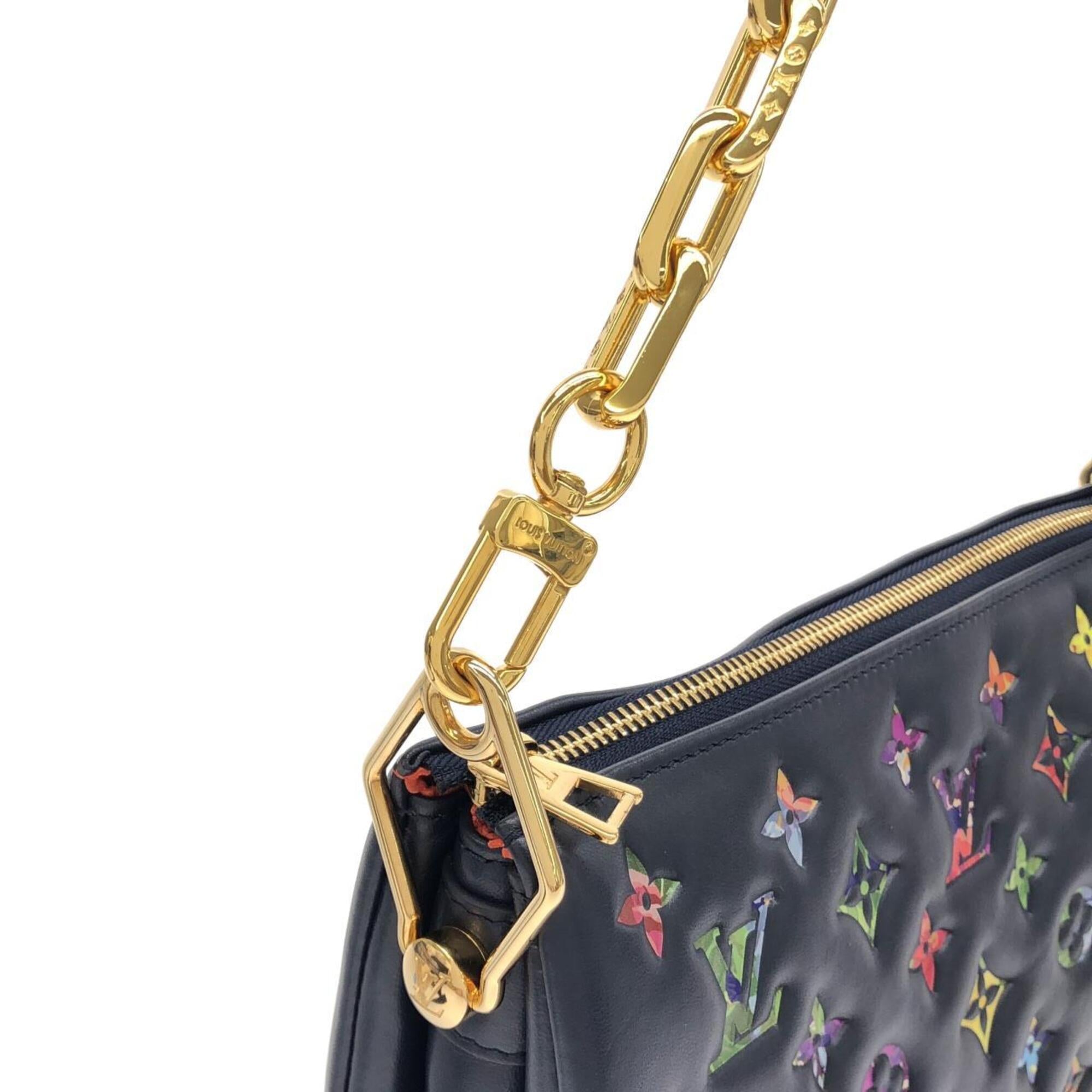 Louis Vuitton Navy Leather Shoulder Bag (Pre-Owned)