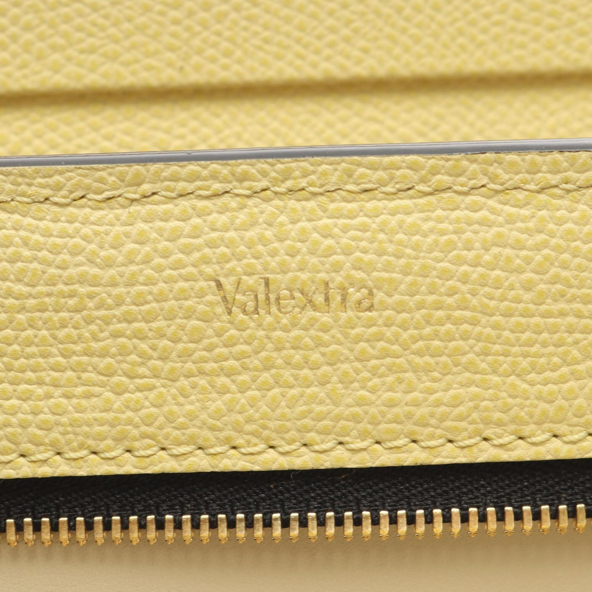Valextra Yellow Leather Handbag Shoulder Bag (Pre-Owned)