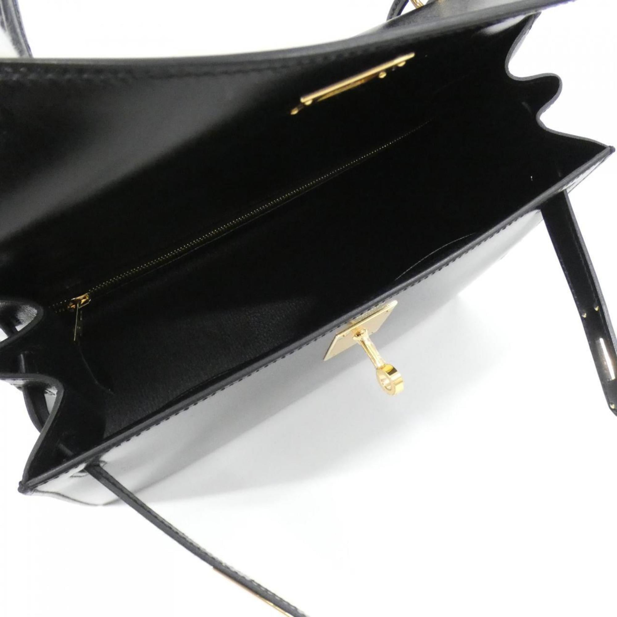 Hermes Black Box Calf Leather Handbag (Pre-Owned)