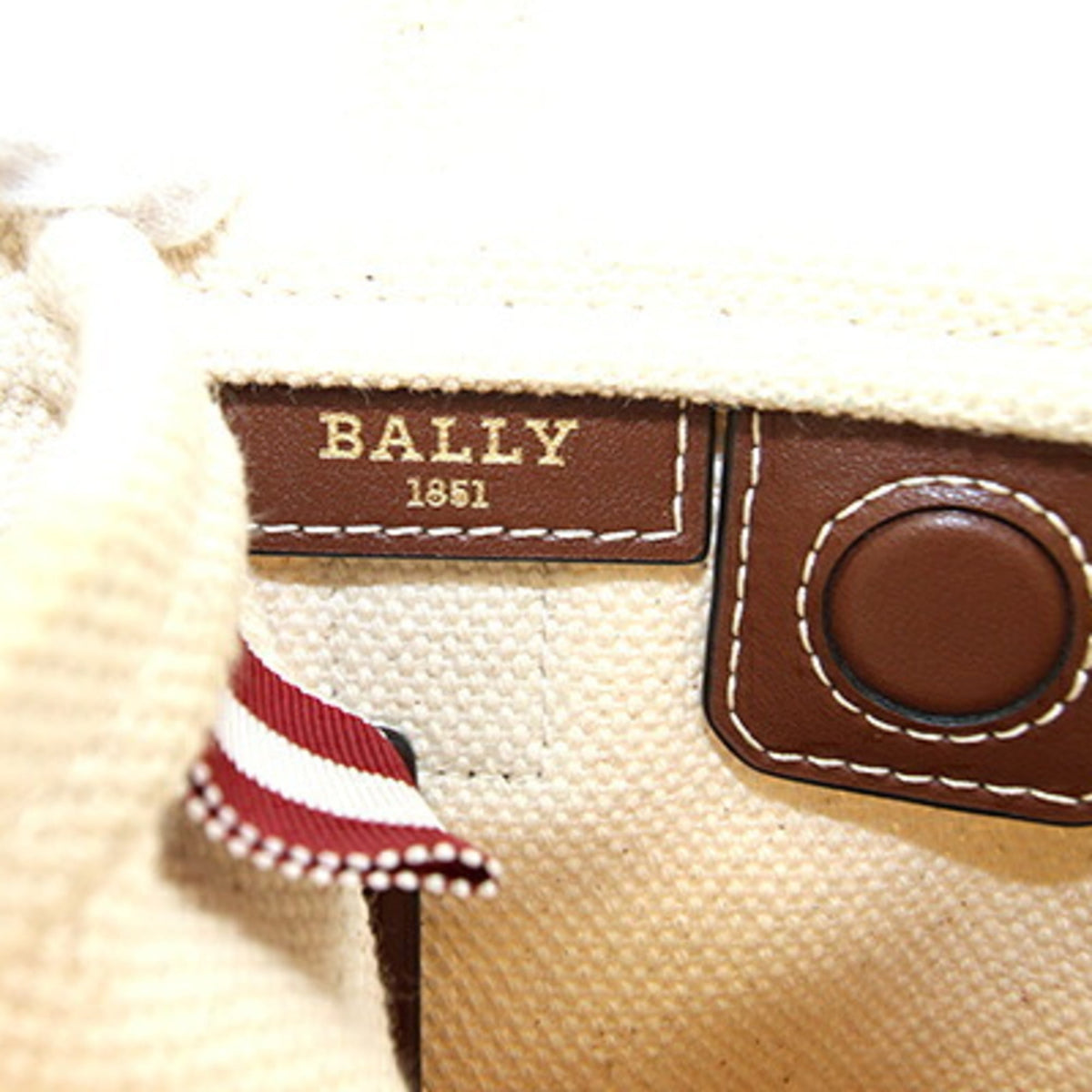 Bally Brown Cotton Canvas Leather Handbag Pochette (Pre-Owned)