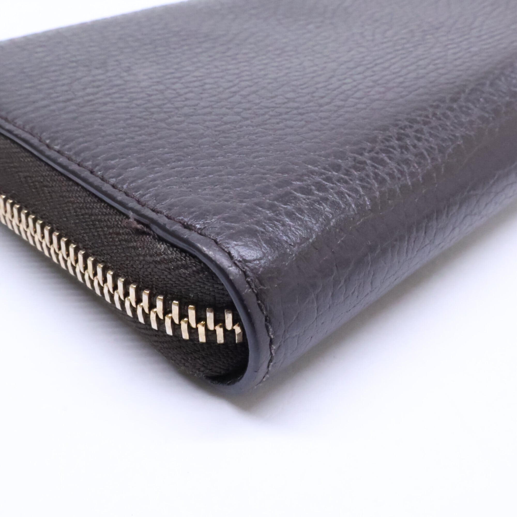 Gucci Dark Brown Leather Long Wallet (Bi-Fold) (Pre-Owned)