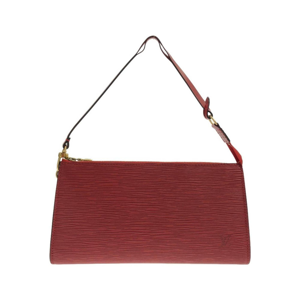 Louis Vuitton Red Color Leather Pochette Pouch (Pre-Owned)