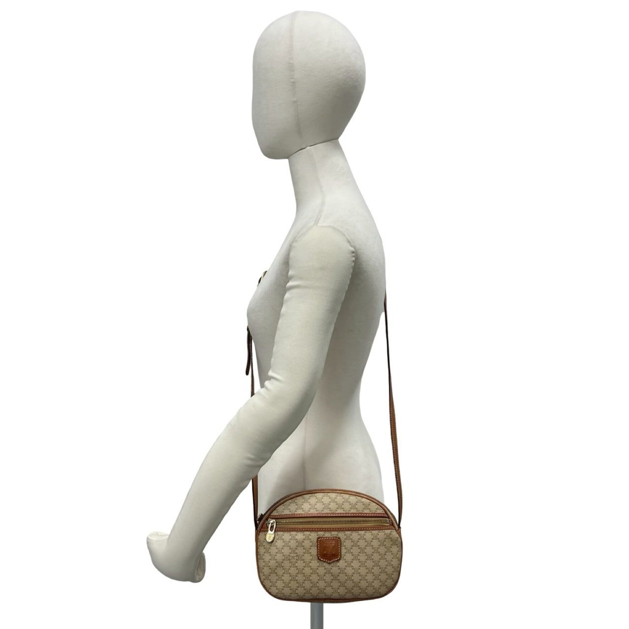 Celine Brown Leather Pvc Pochette Shoulder Bag (Pre-Owned)