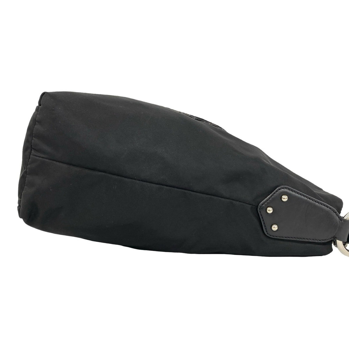 Prada Black Nylon Leather Boston Bag Shoulder Bag Tote Bag (Pre-Owned)