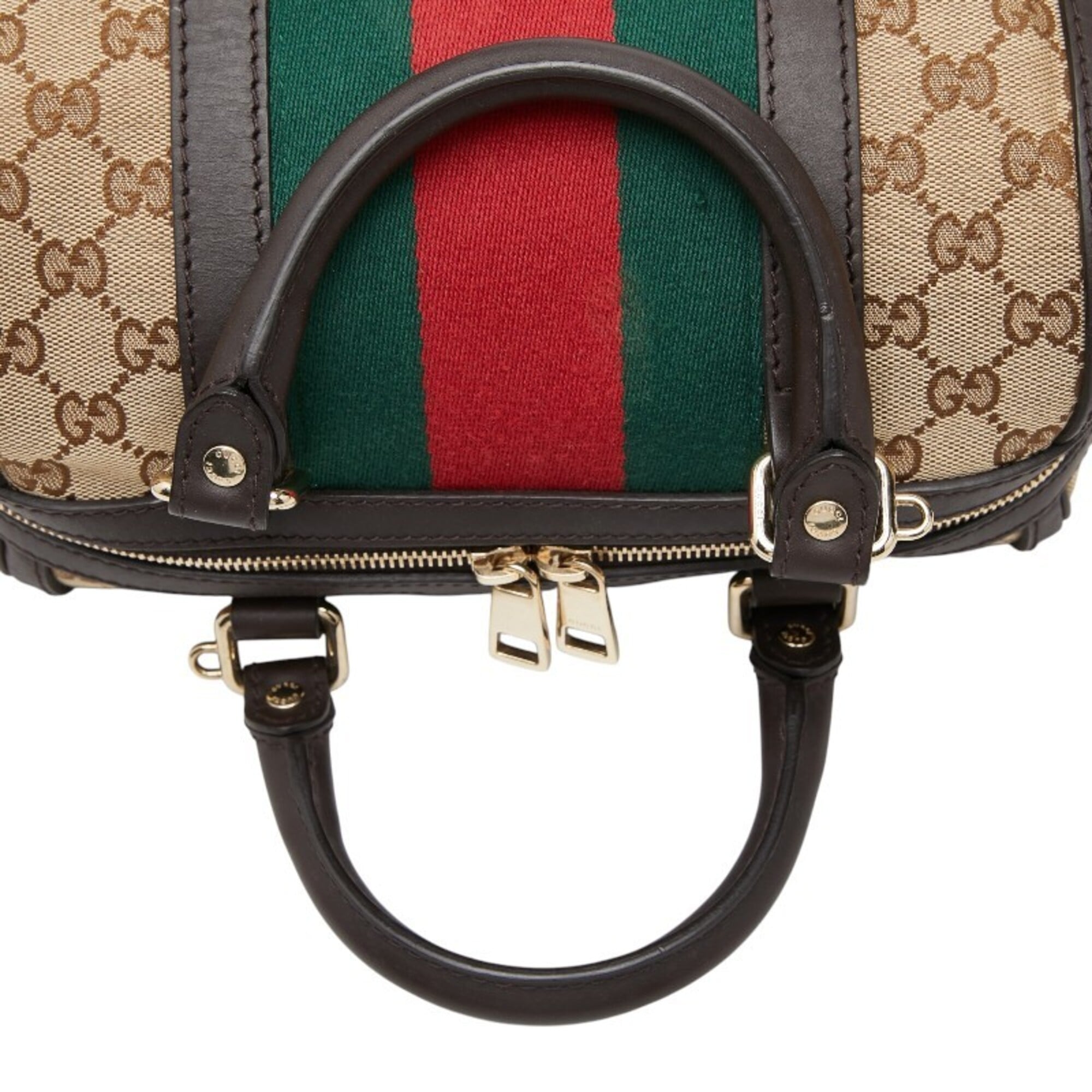 Gucci Beige Multi-Color Canvas Leather Handbag Shoulder Bag (Pre-Owned)