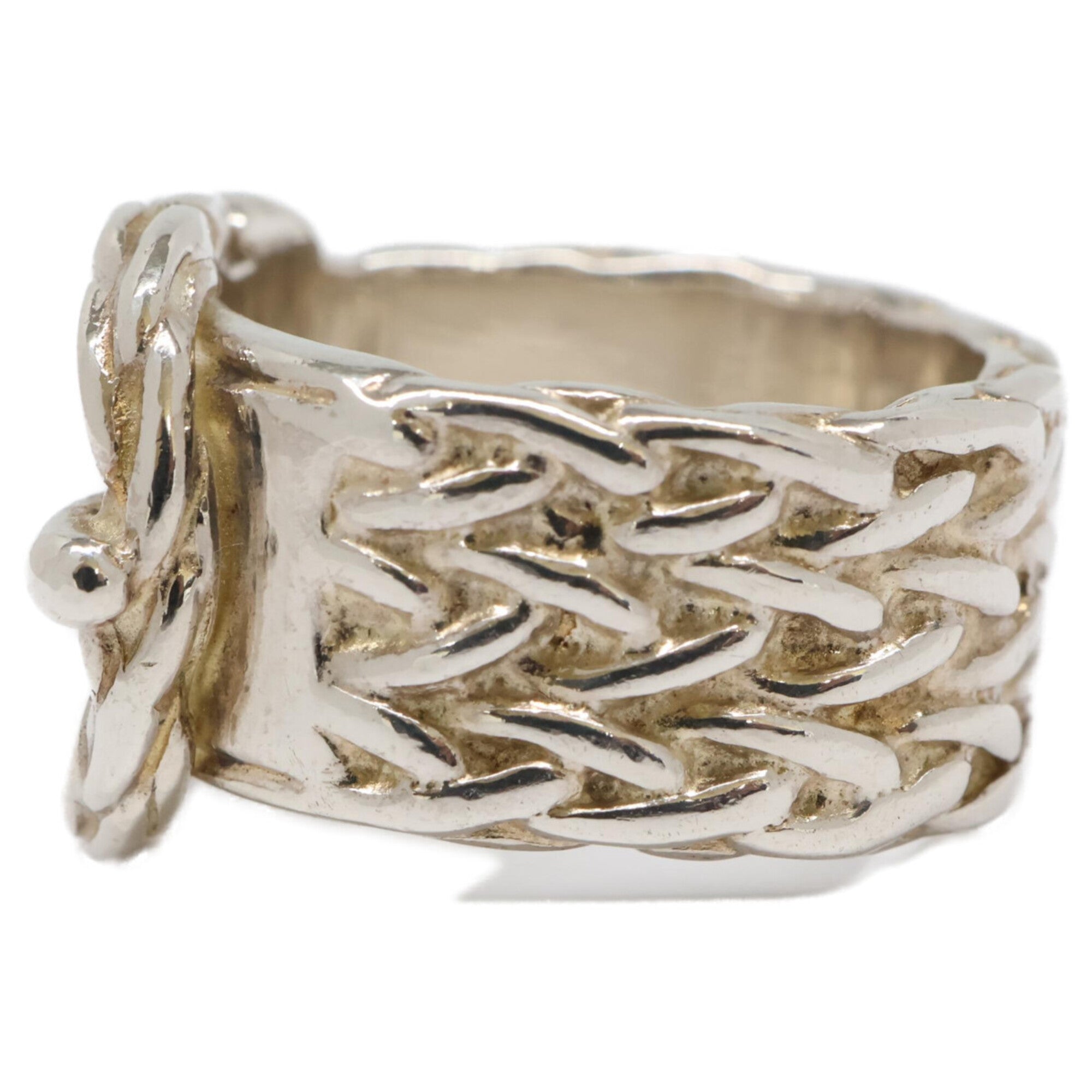 Hermes Silver Silver 925 Band Ring (Pre-Owned)
