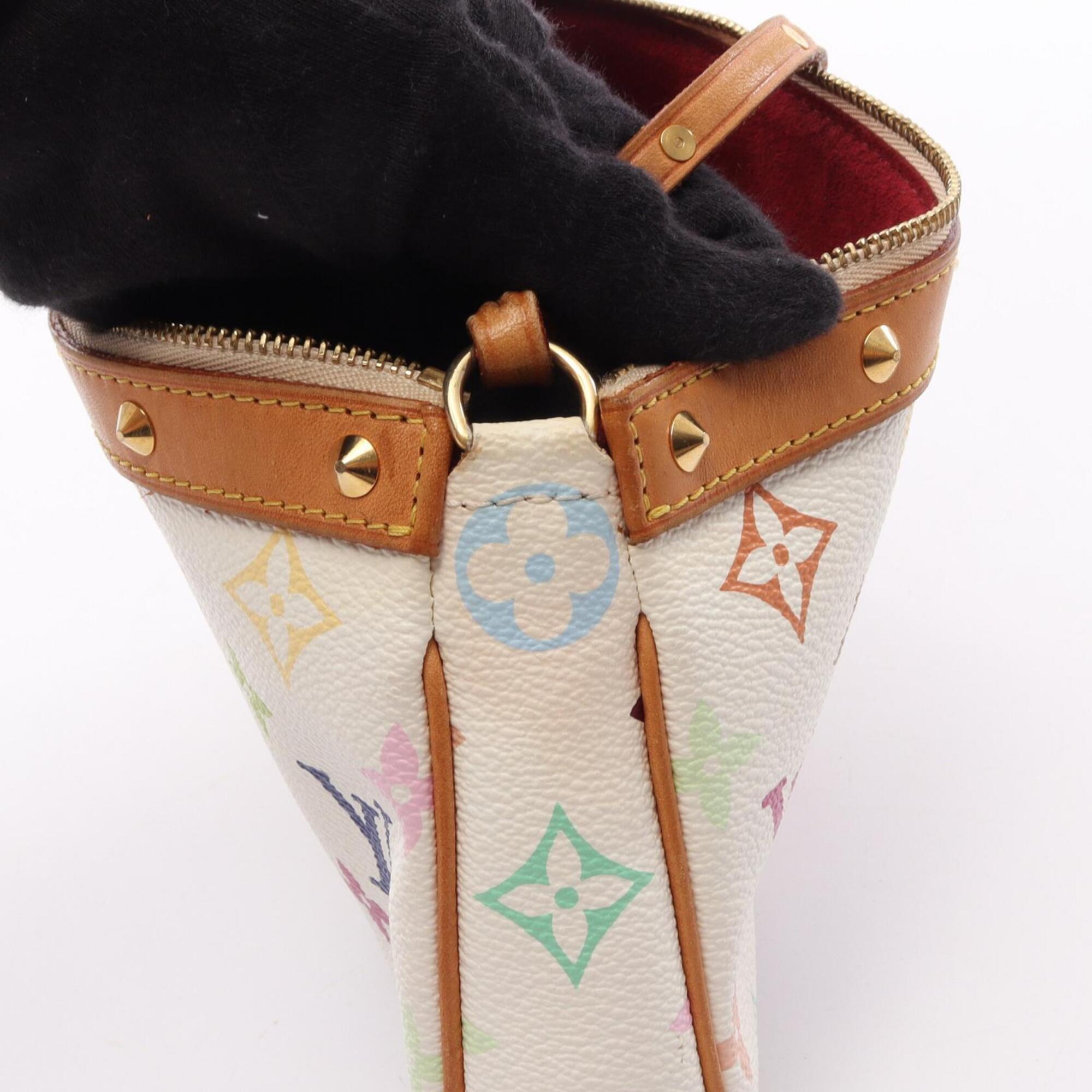 Louis Vuitton Blanc White Coated Canvas Monogram Multicolore Leather Handbag (Pre-Owned)