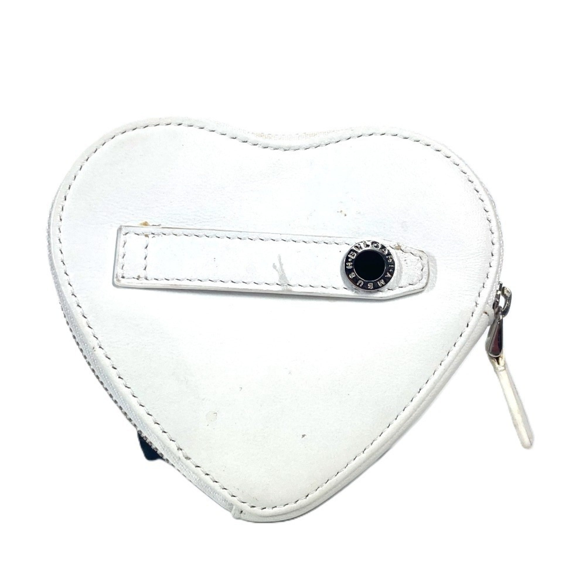 Bvlgari White Leather Coin Purse/Coin Case (Pre-Owned)
