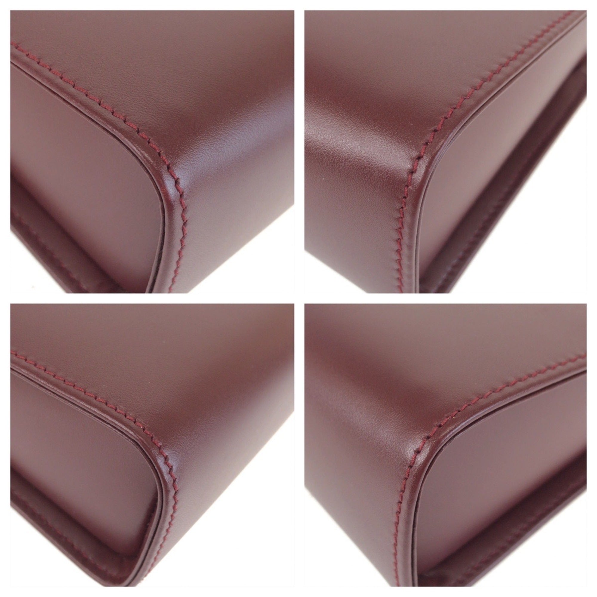 Cartier Bordeaux Wine Red Leather Clutch Bag (Pre-Owned)